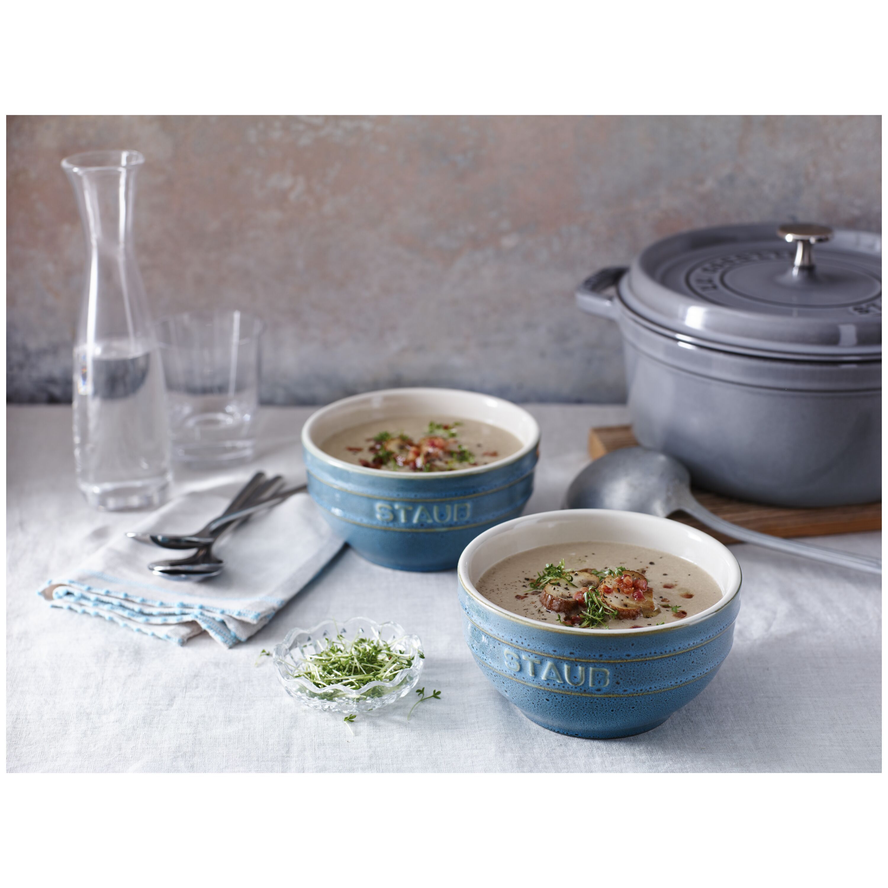 Staub        Ceramique                Schüssel 14 cm, rund, Antik-Türkis, Keramik