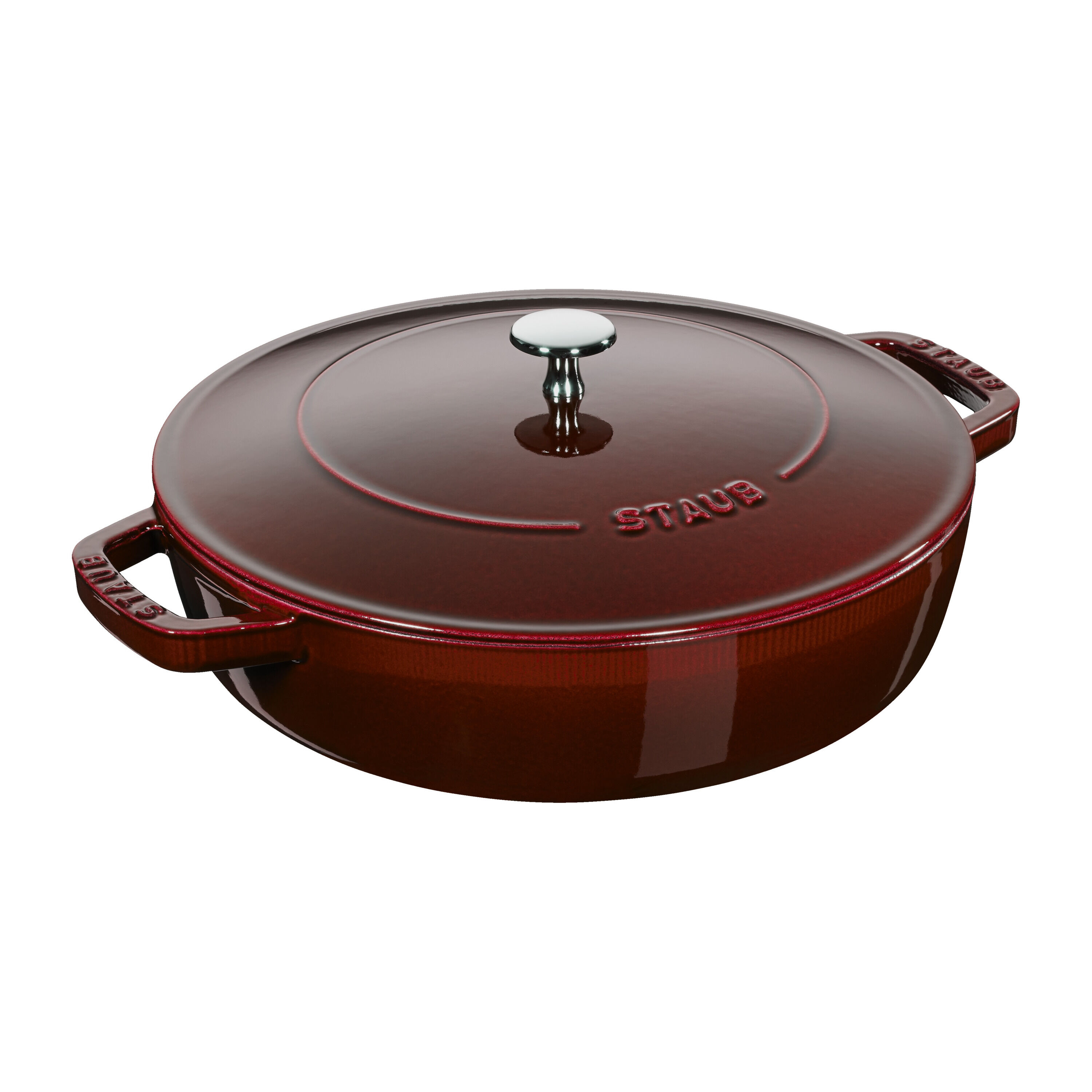 Staub        Braisers                Bräter mit Chistera Drop-Structure 28 cm, rund, Grenadine-Rot, Gusseisen