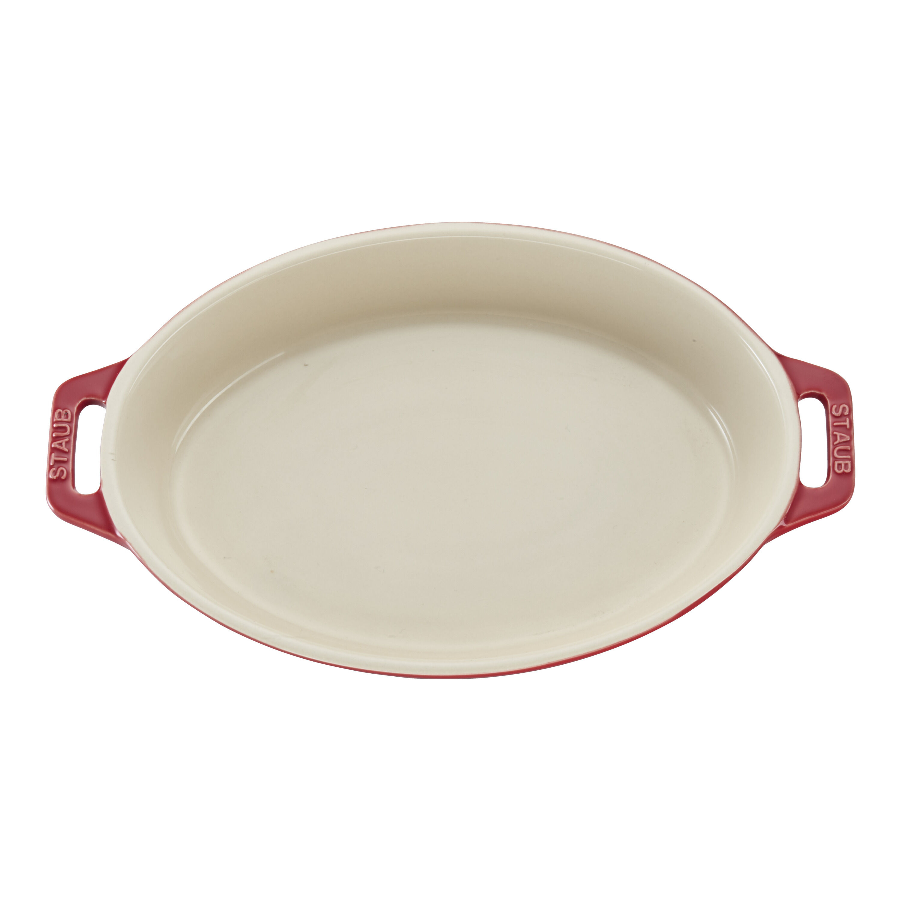 Staub        Ceramique                Auflaufform 29 cm, oval, Kirsch-Rot, Keramik