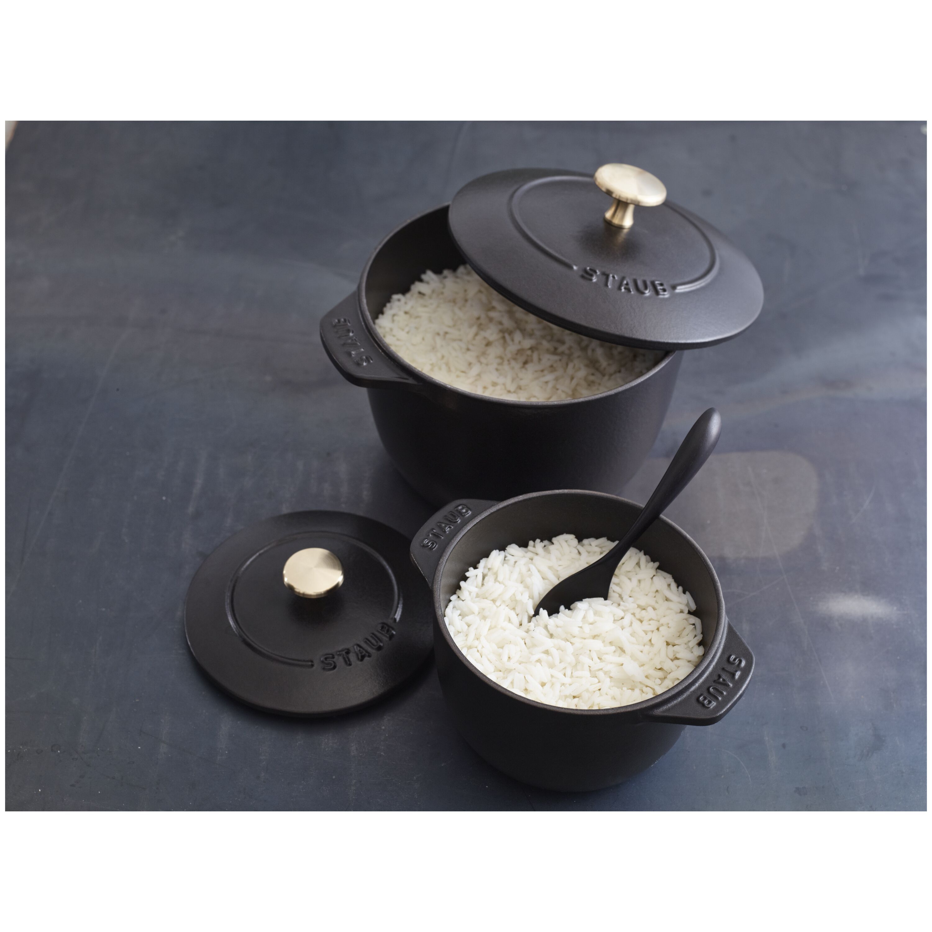 Staub        La Cocotte                Reis-Cocotte 16 cm, rund, Schwarz, Gusseisen