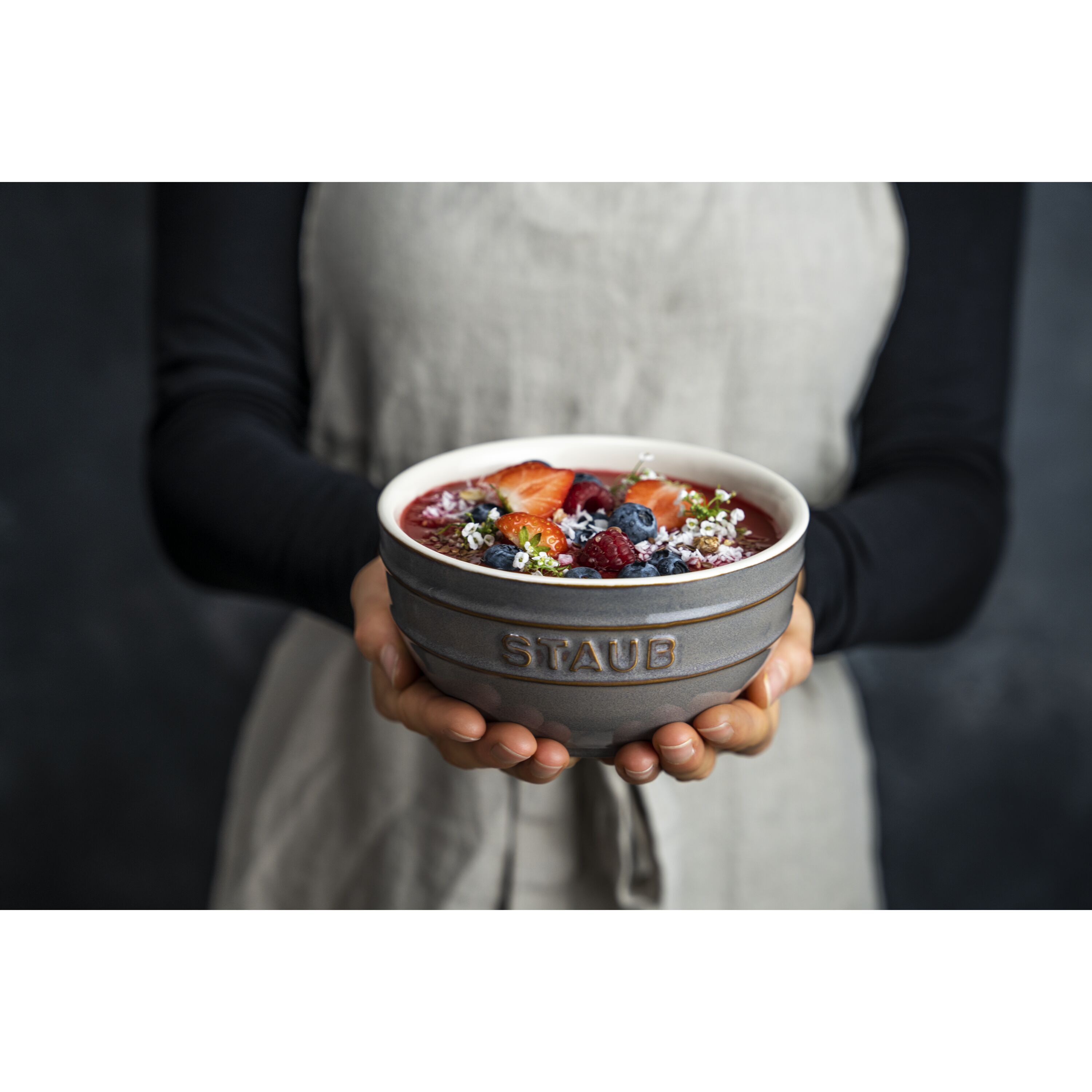 Staub        Ceramique                Schüssel 14 cm, rund, Antik-Grau, Keramik