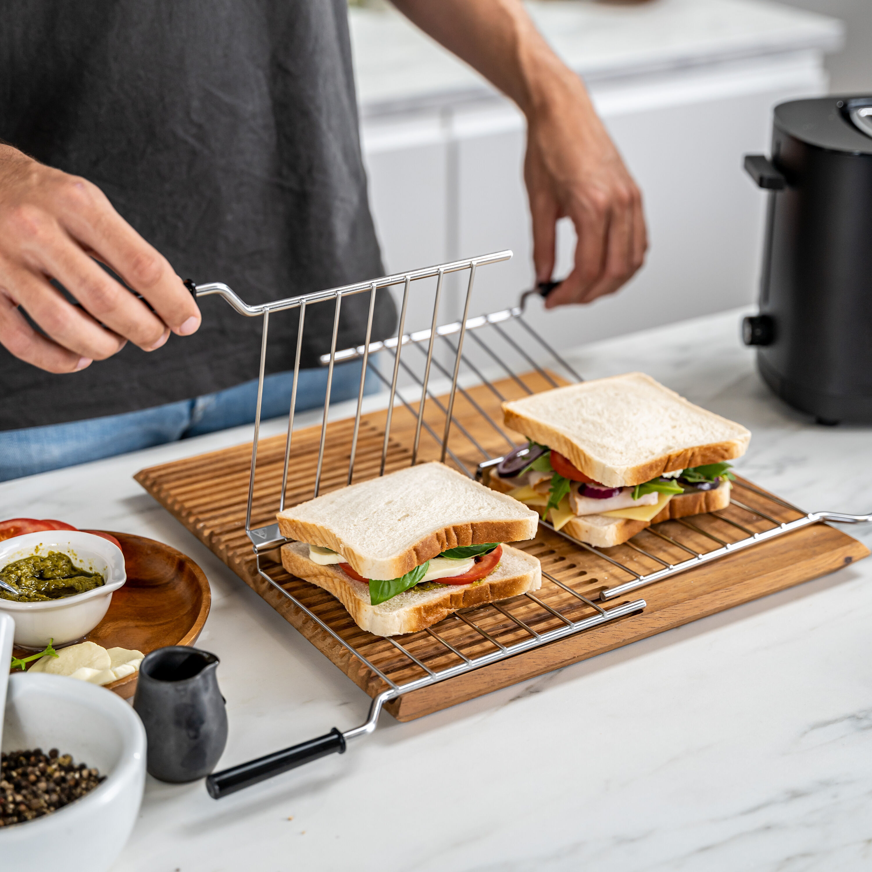 ZWILLING                        Kurzschlitztoaster mit Sandwichzangen, 3-tlg.