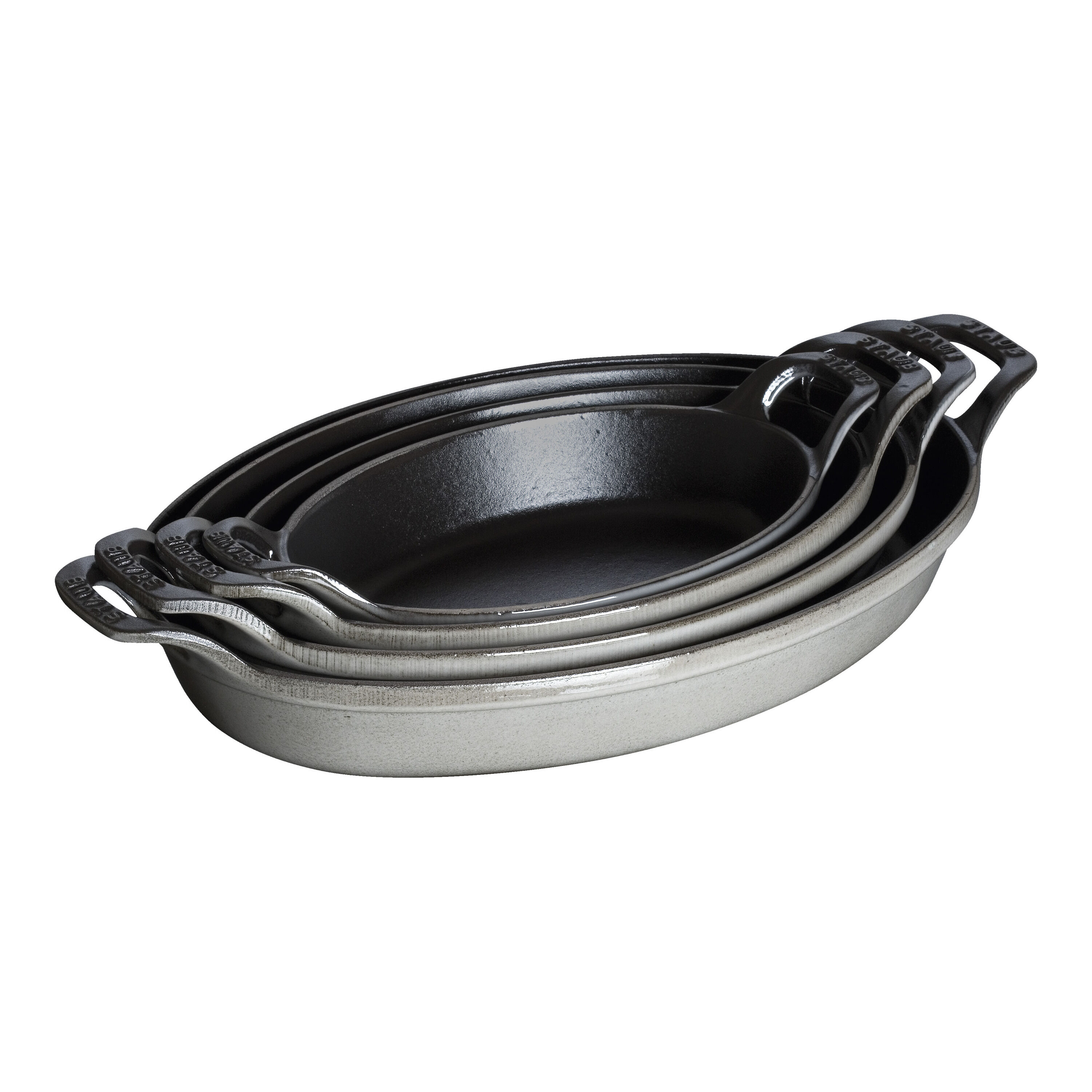 Staub        Specialities                Ofenform 24 cm, oval, Graphit-Grau, Gusseisen
