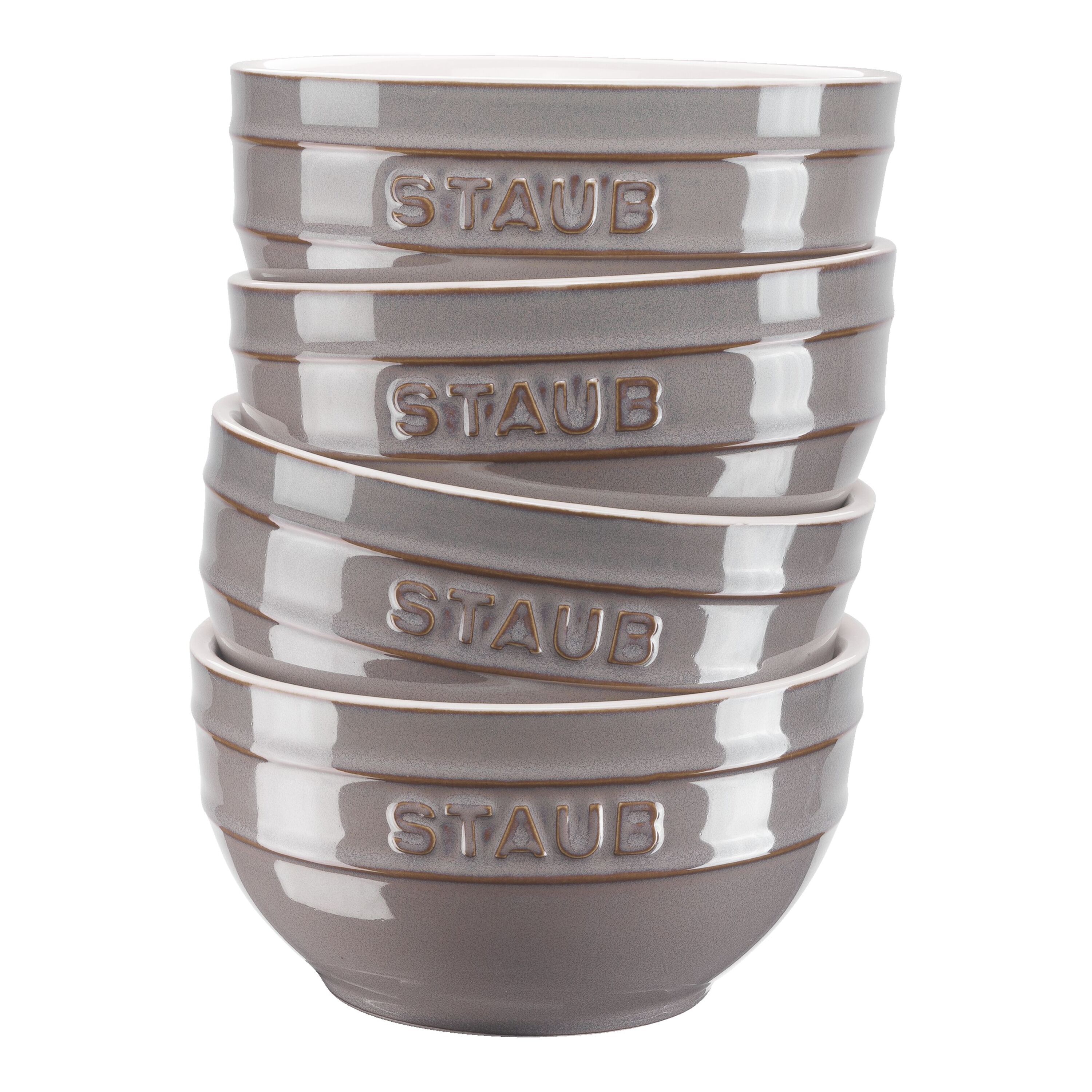 Staub        Ceramique                Schüssel Set 12 cm / 4-tlg, Antik-Grau, Keramik