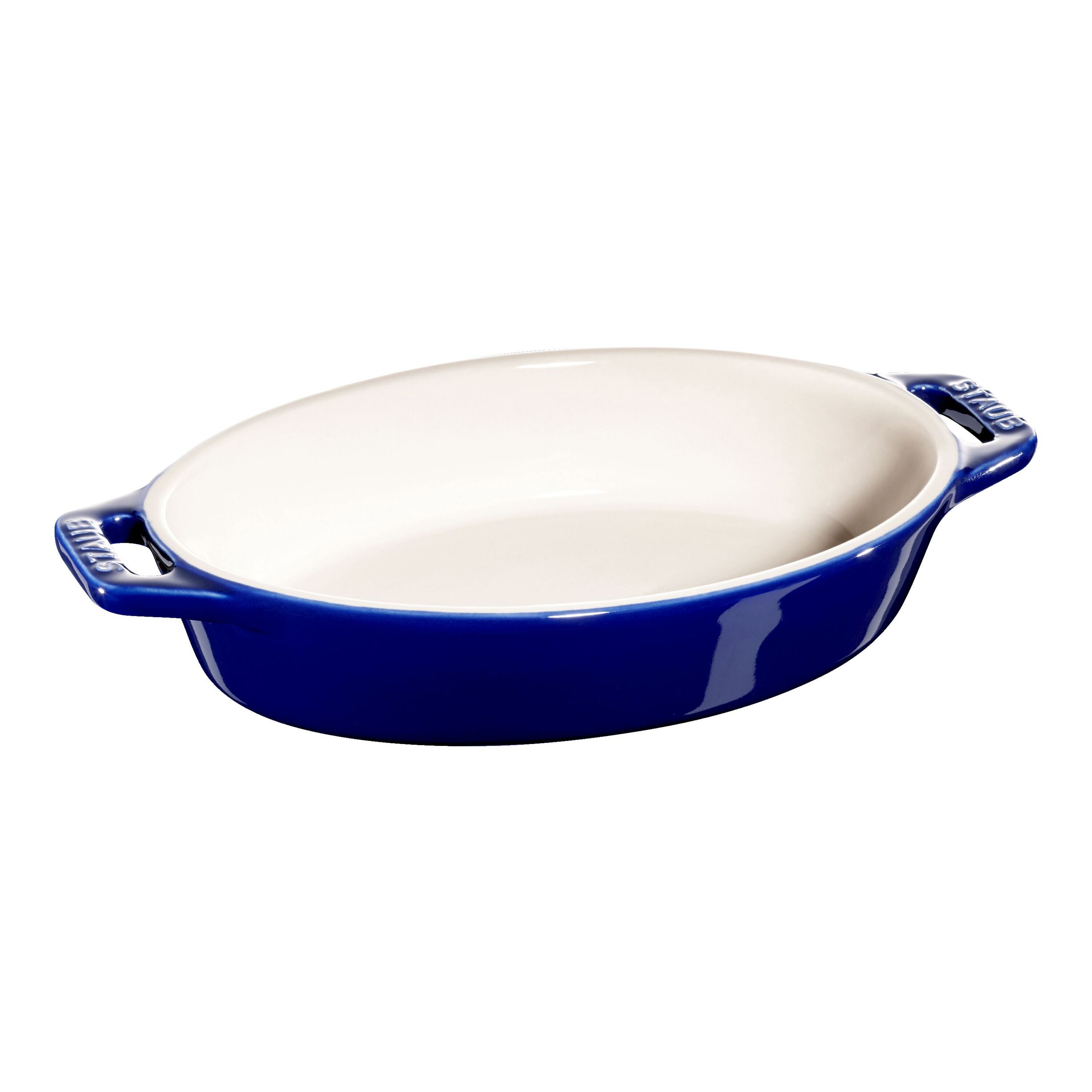 Staub        Ceramique                Auflaufform 17 cm, oval, Dunkelblau, Keramik