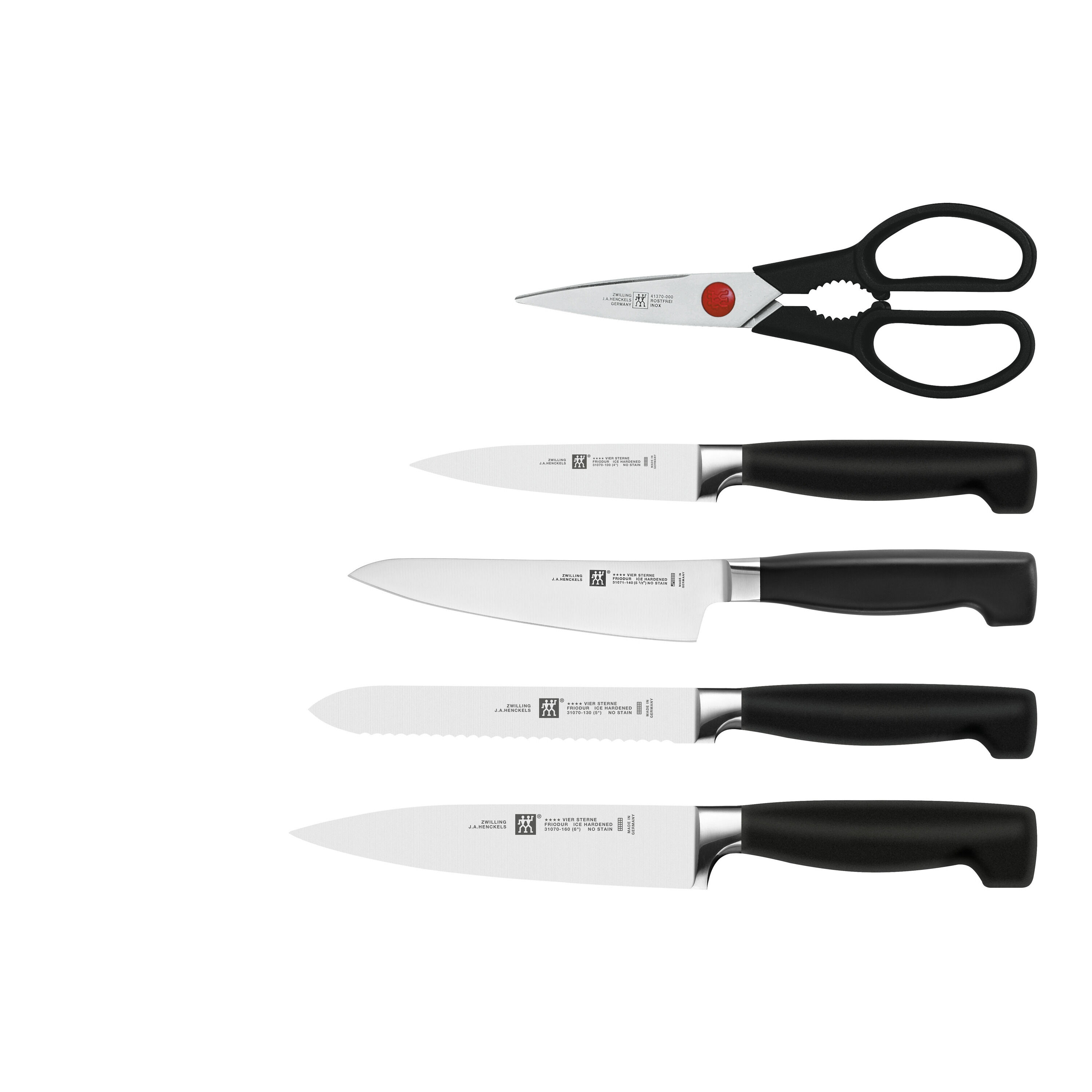 ZWILLING        **** VIER STERNE                6-tlg, Messerblockset, Weiß
