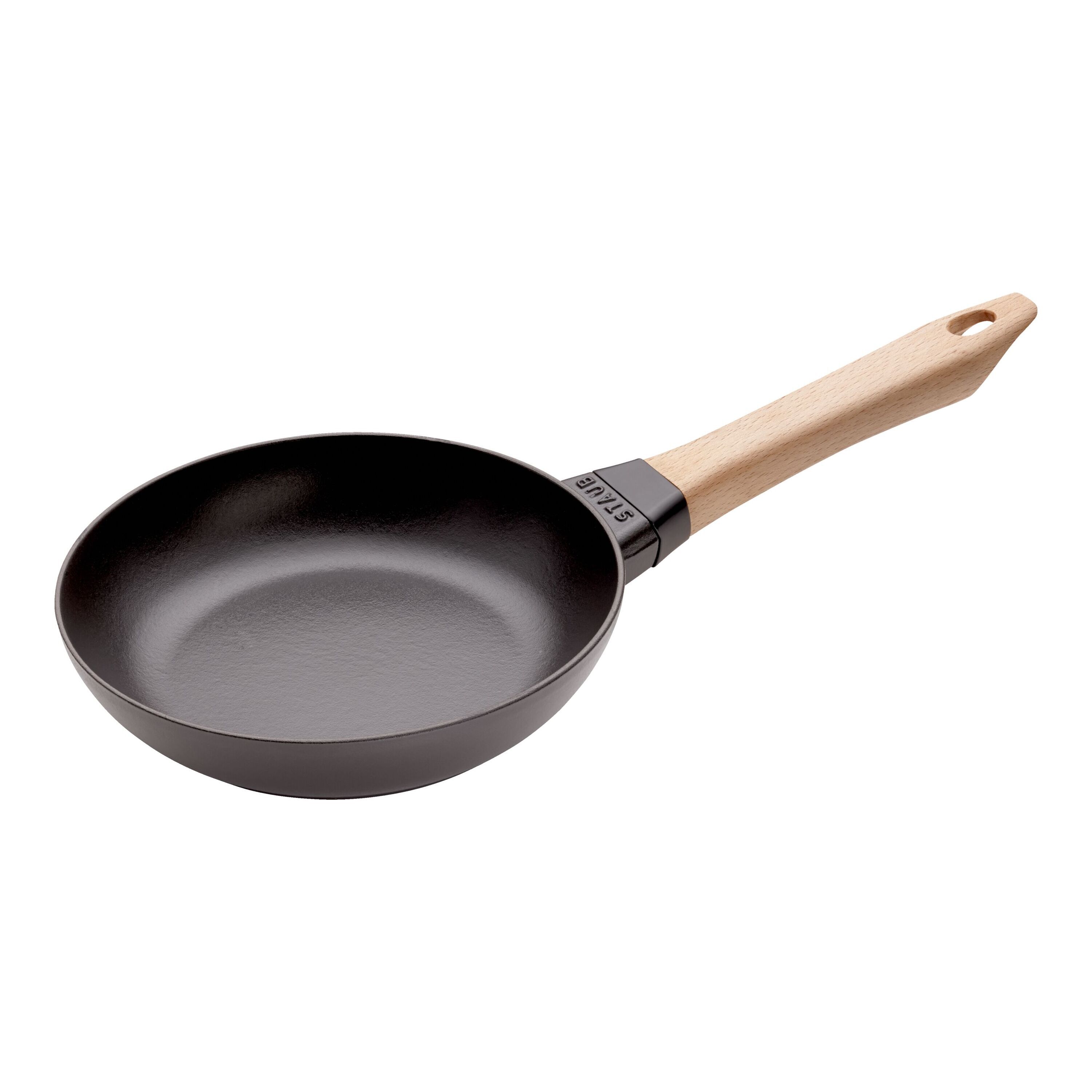 Staub        Pans                Bratpfanne mit Holzgriff 20 cm, rund, Schwarz, Gusseisen