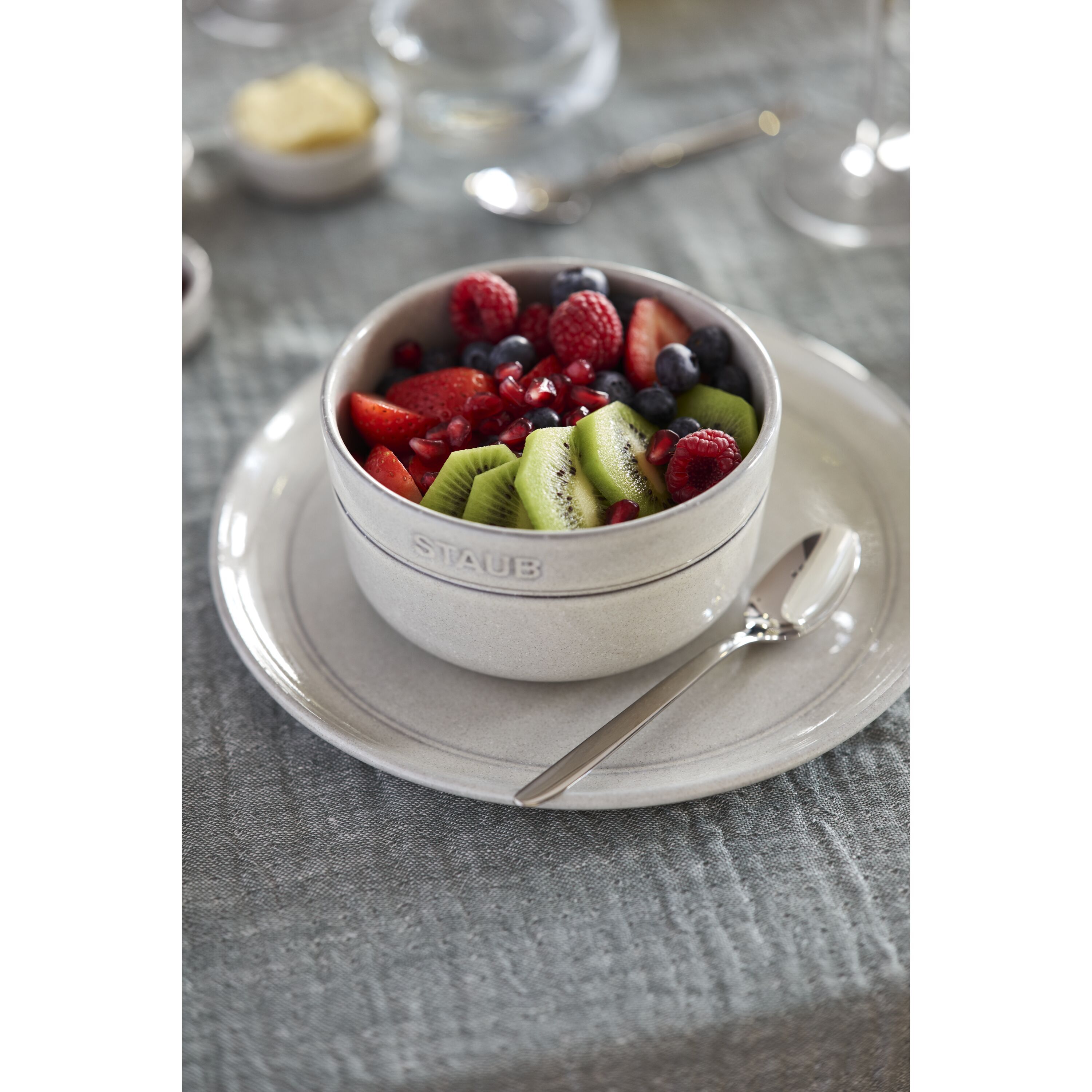 Staub        Dining Line                Schüssel 12 cm, rund, Weisser Trüffel, Keramik