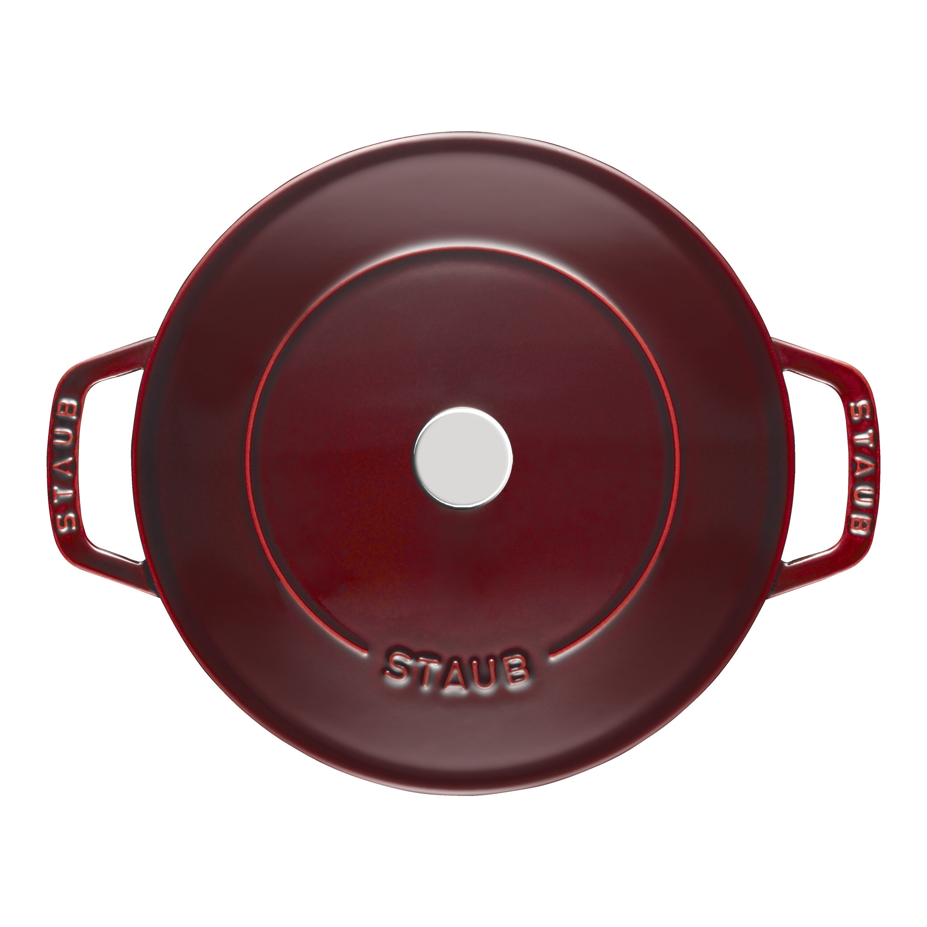 Staub        Braisers                Bräter mit Chistera Drop-Structure 24 cm, rund, Grenadine-Rot, Gusseisen