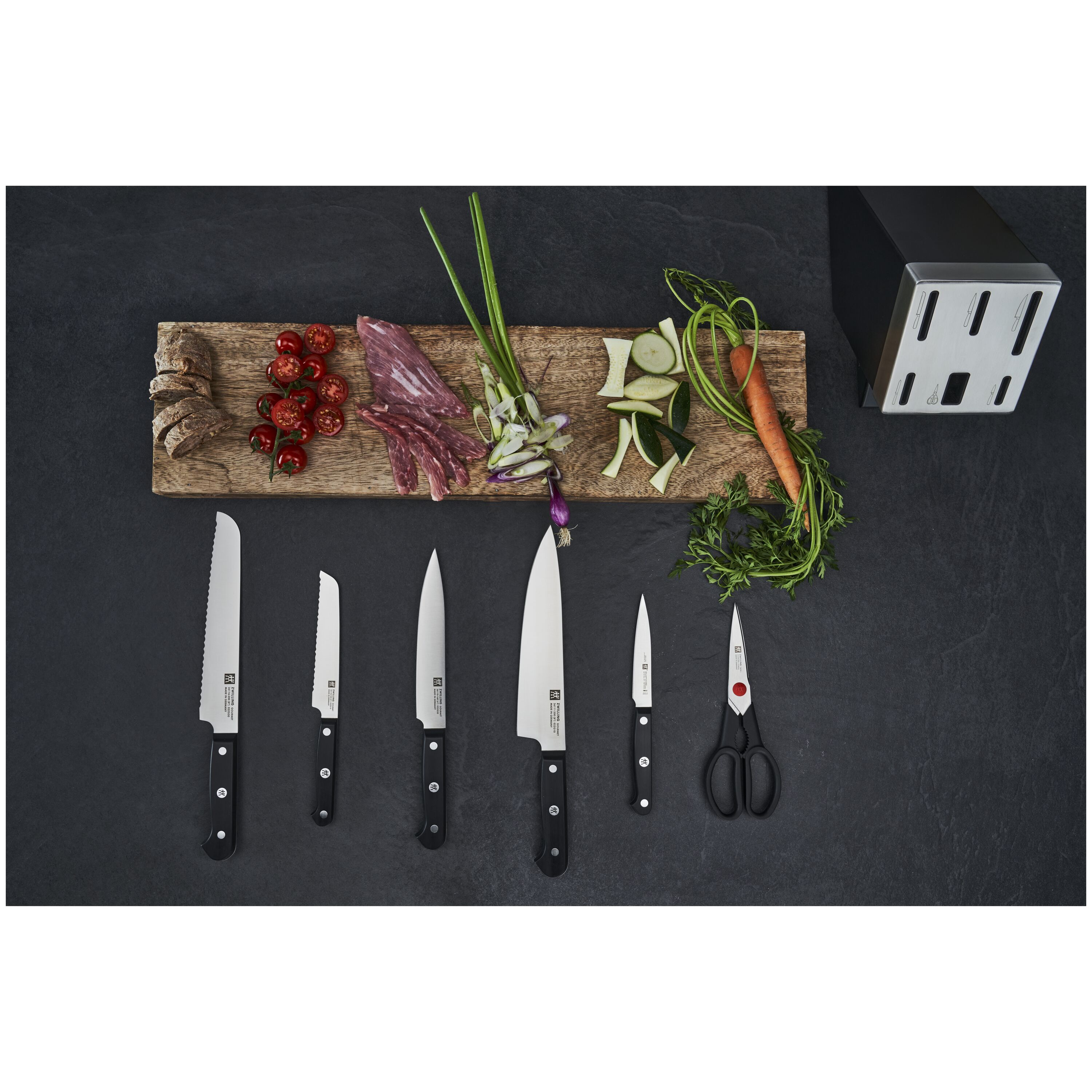 ZWILLING        Gourmet                7-tlg, Selbstschärfender Messerblock, Schwarz