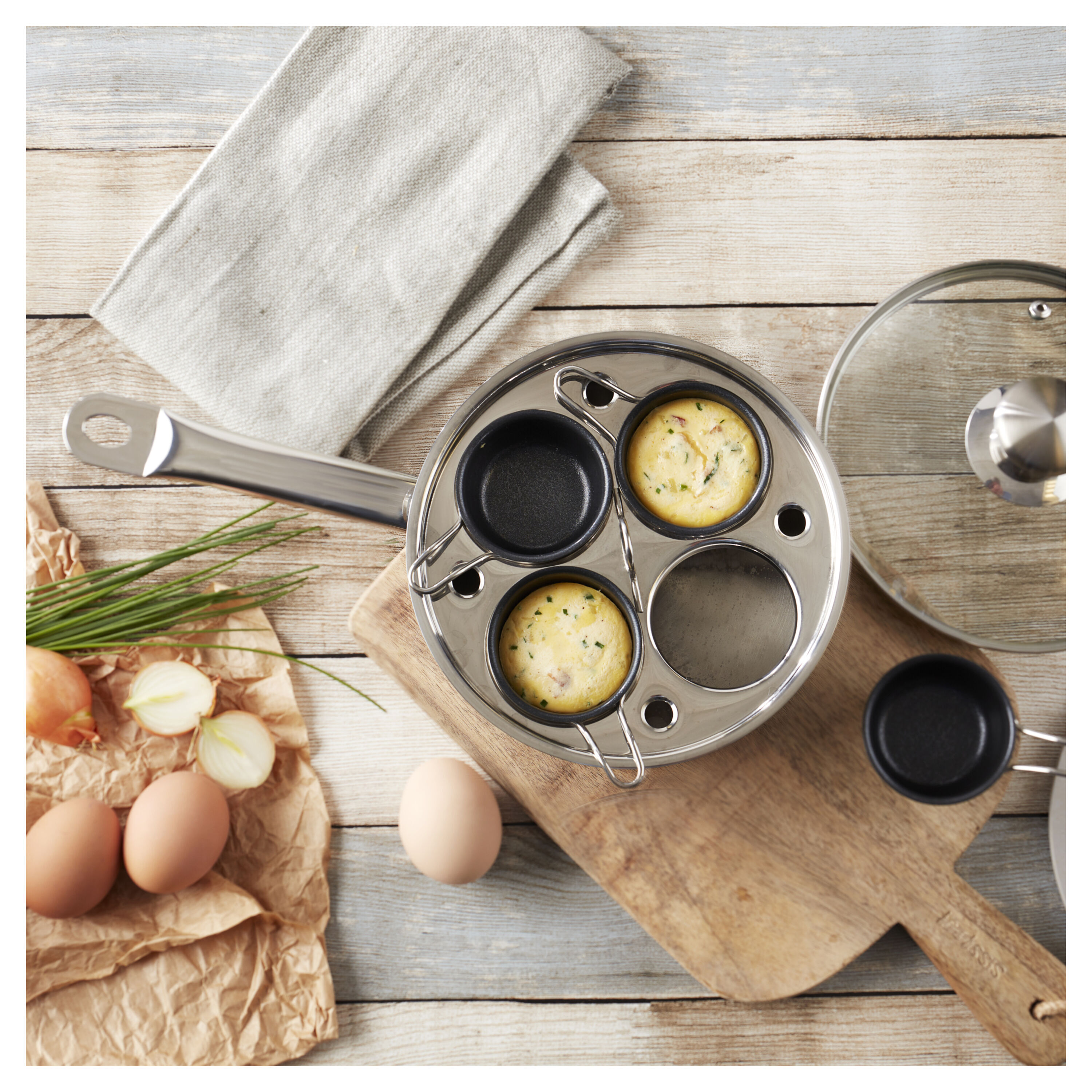 Demeyere        Specialties 3                Gourmetpfanne mit 4 Schüsseln, Silber