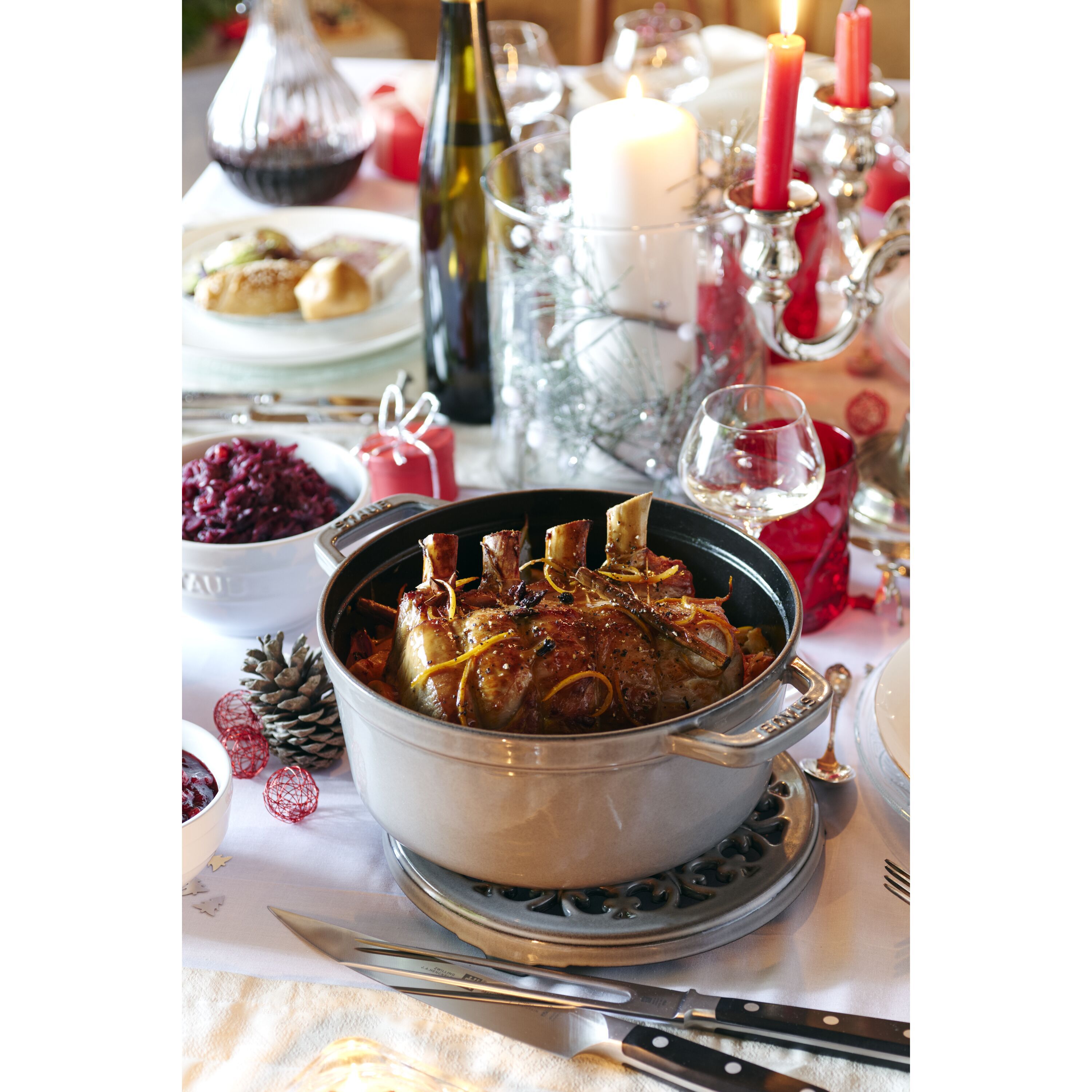 Staub        La Cocotte                Cocotte 24 cm, rund, Graphit-Grau, Gusseisen