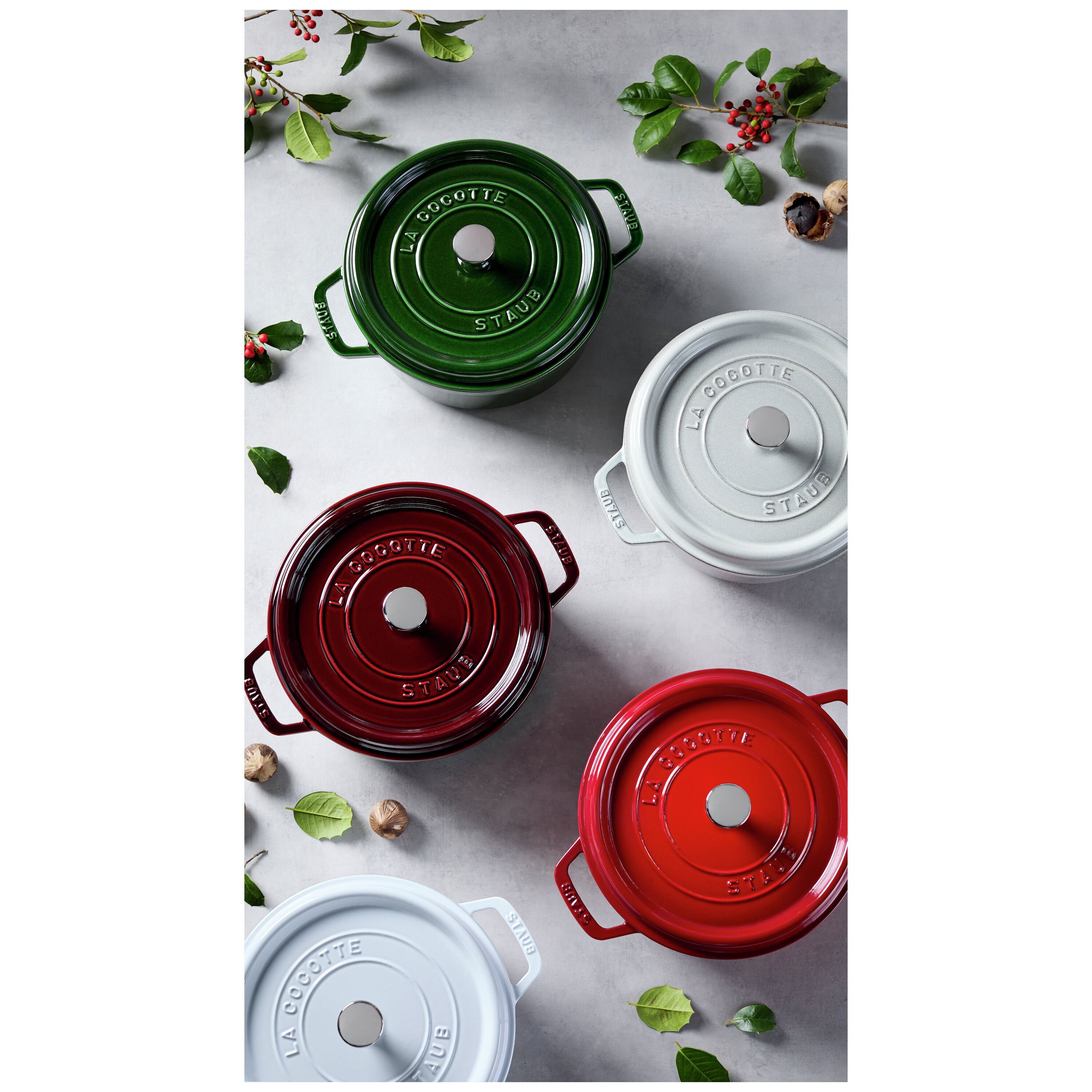 Staub        La Cocotte                Cocotte 24 cm, rund, Weisser Trüffel, Gusseisen