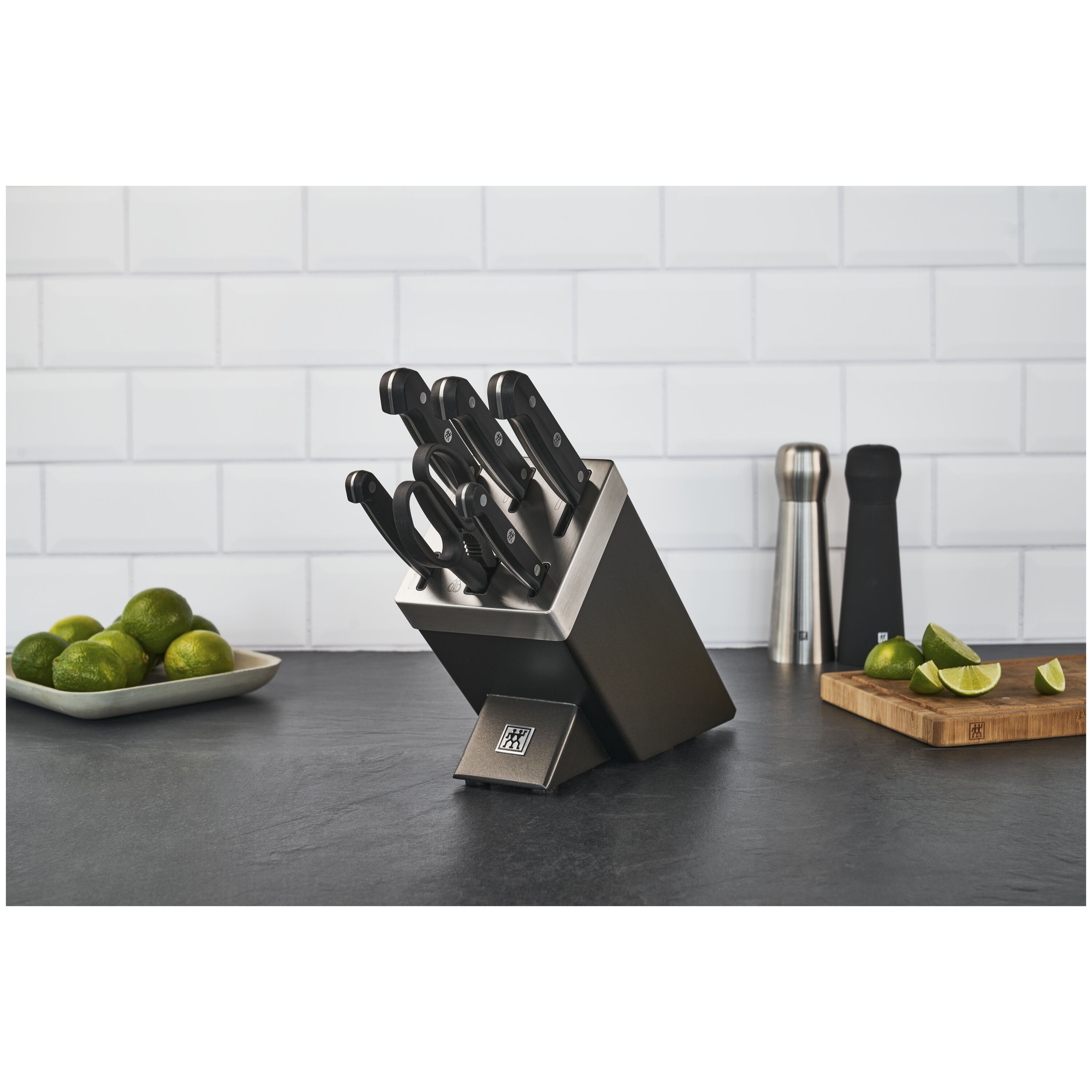ZWILLING        Gourmet                7-tlg, Selbstschärfender Messerblock, Grau