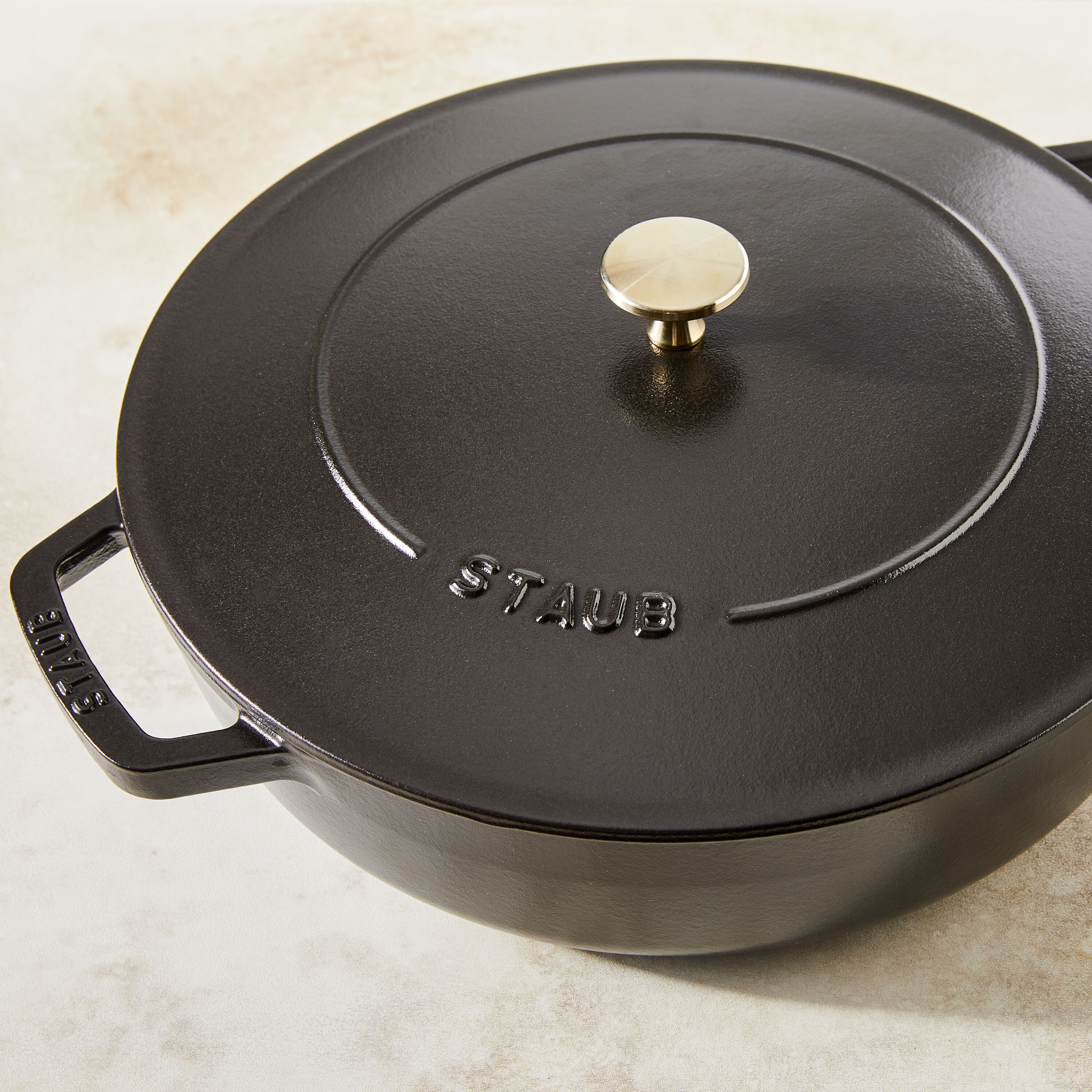 Staub        Braisers                Bräter mit Chistera Drop-Structure 28 cm, rund, Schwarz, Gusseisen