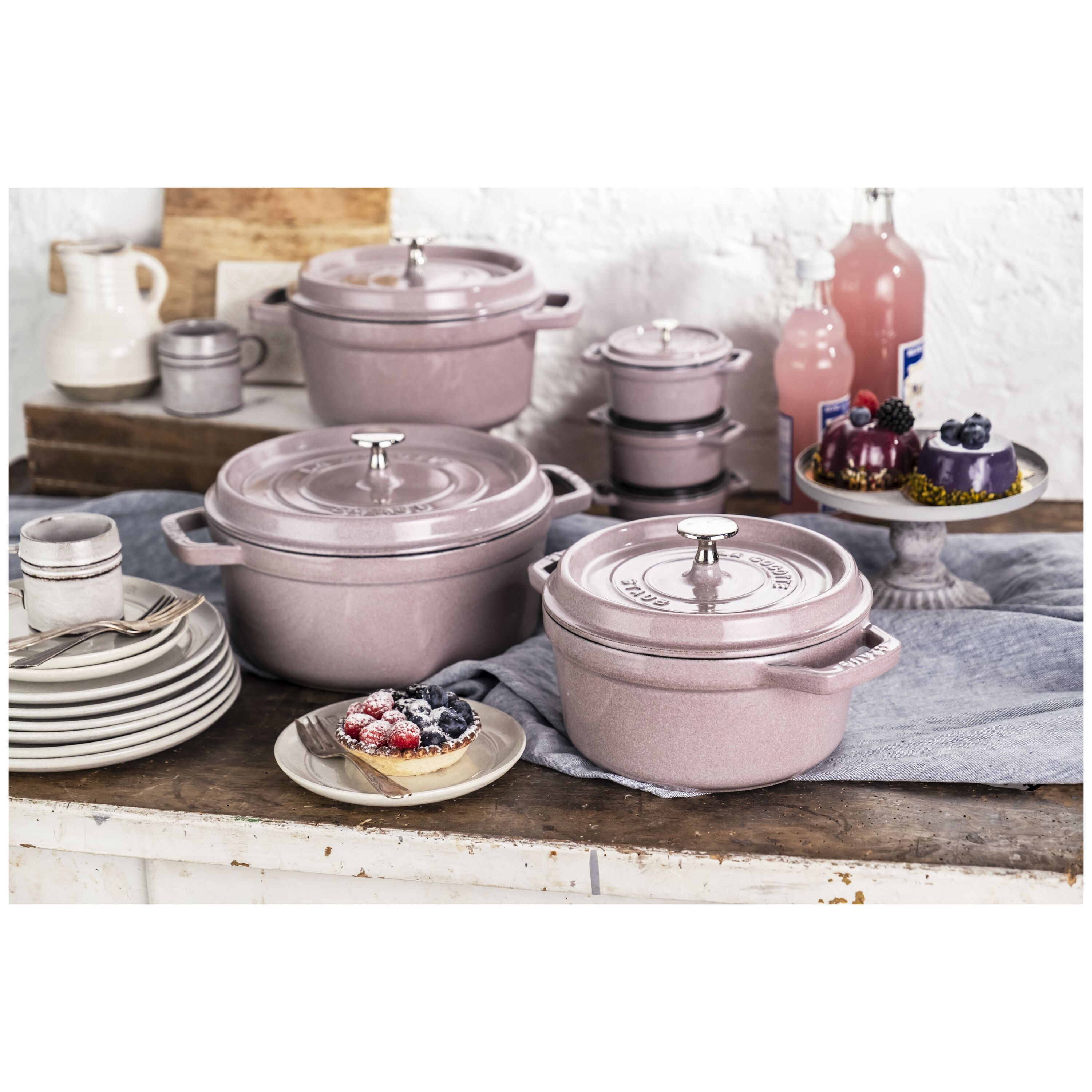 Staub        La Cocotte                Cocotte 24 cm, rund, Kirschblüte, Gusseisen