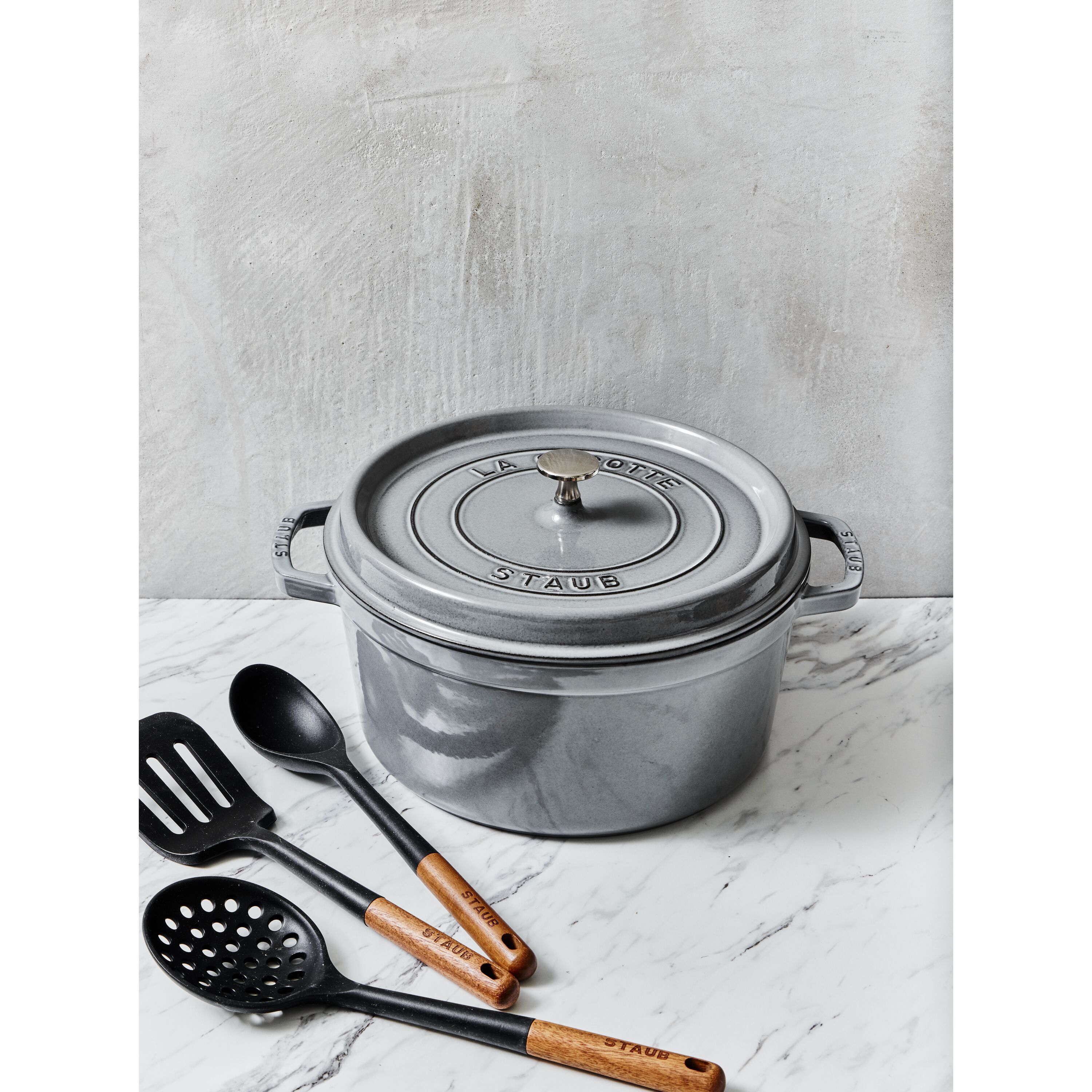 Staub        La Cocotte                Cocotte 34 cm, rund, Graphit-Grau, Gusseisen