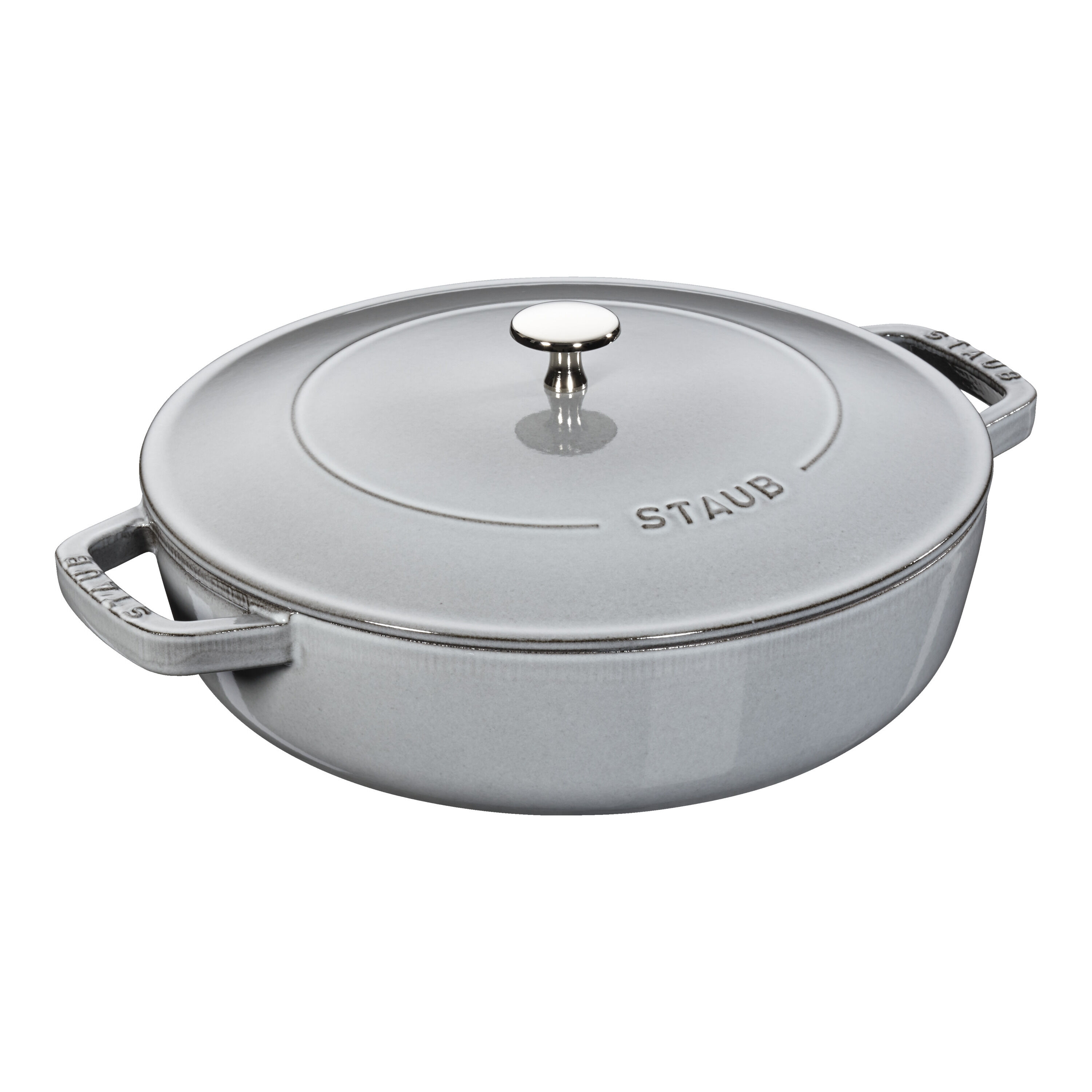 Staub        Braisers                Bräter mit Chistera Drop-Structure 28 cm, rund, Graphit-Grau, Gusseisen