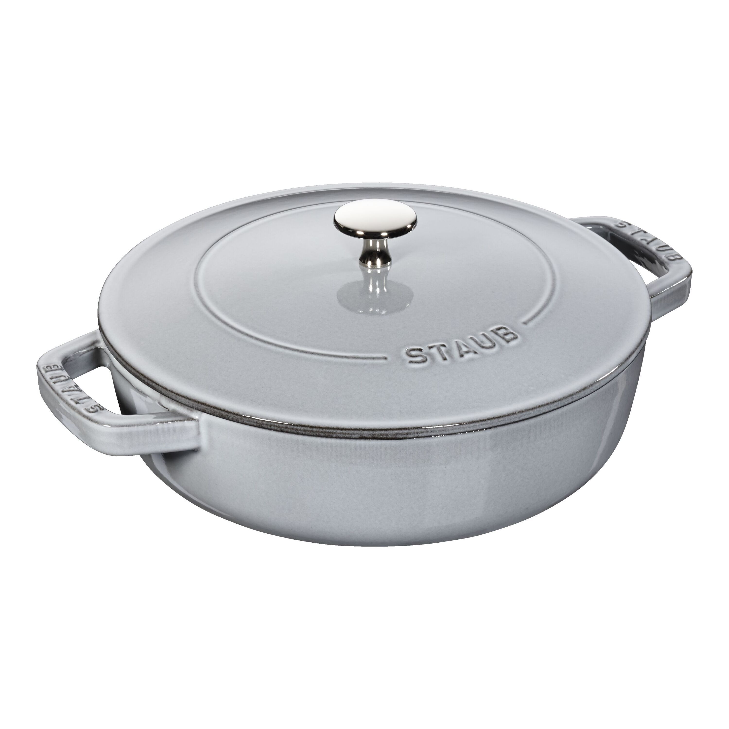 Staub        Braisers                Bräter mit Chistera Drop-Structure 24 cm, rund, Graphit-Grau, Gusseisen