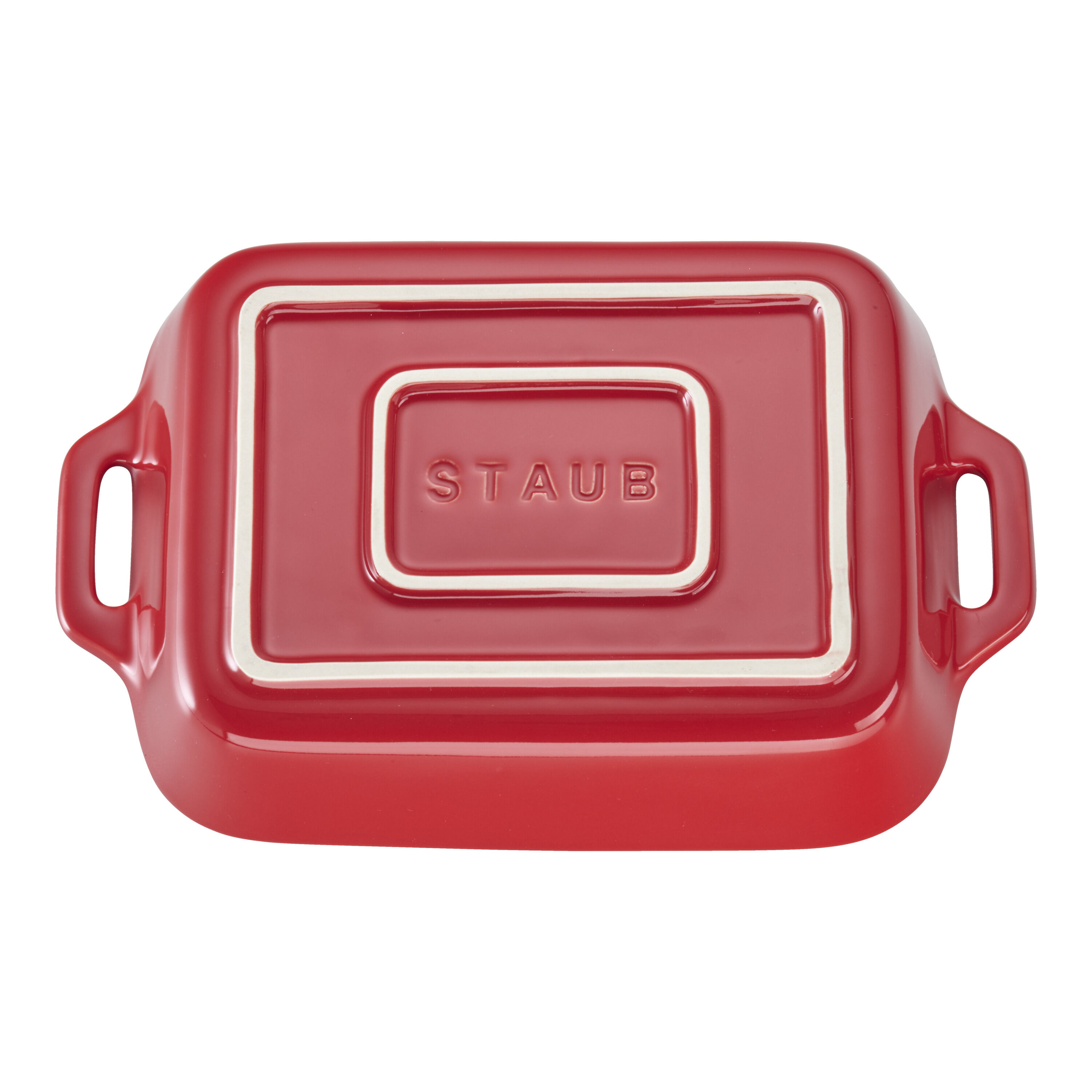 Staub        Ceramique                Auflaufform 20 x 16 cm, rechteckig, Kirsch-Rot, Keramik