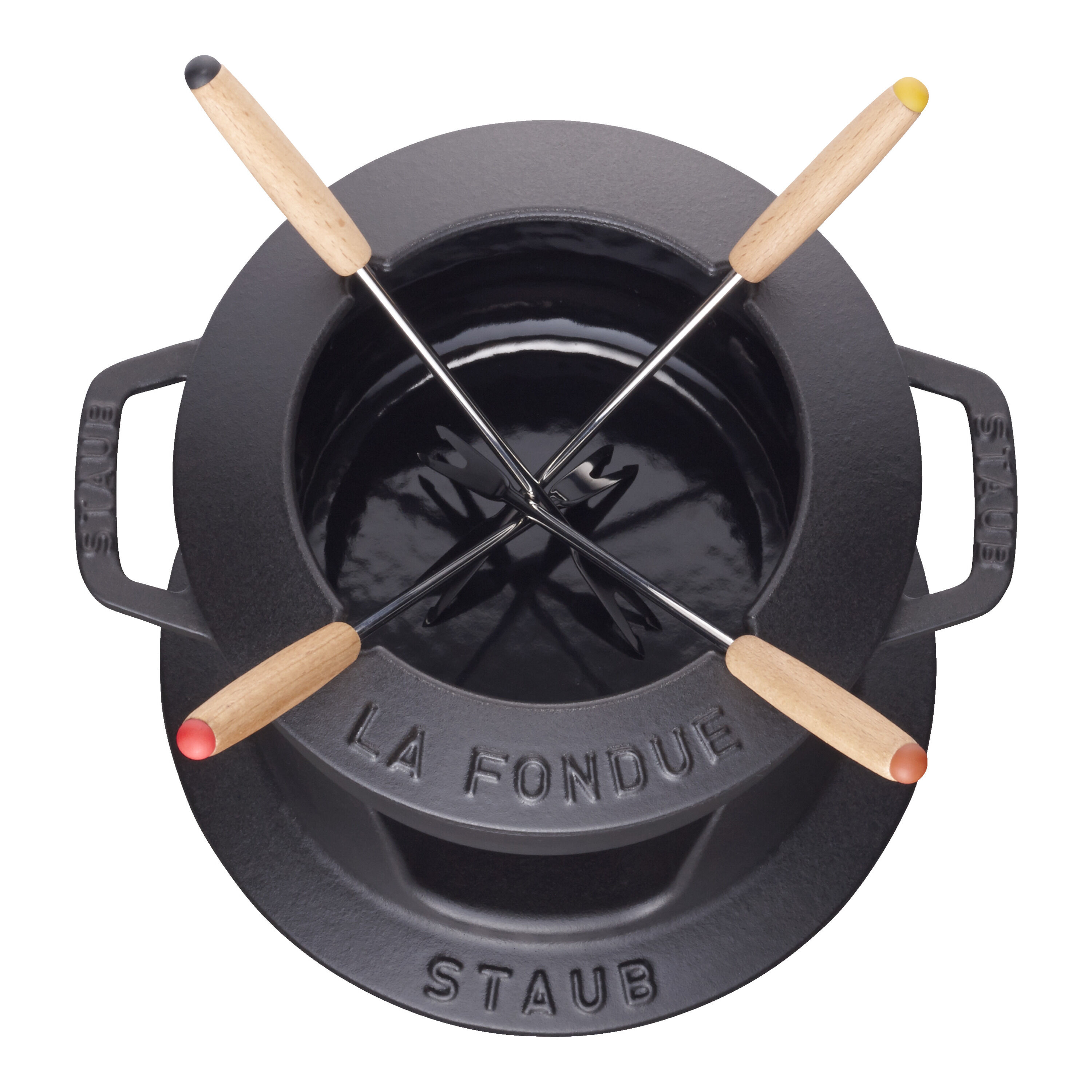 Staub        Specialities                Fondue Set 16 cm, rund, Schwarz, Gusseisen