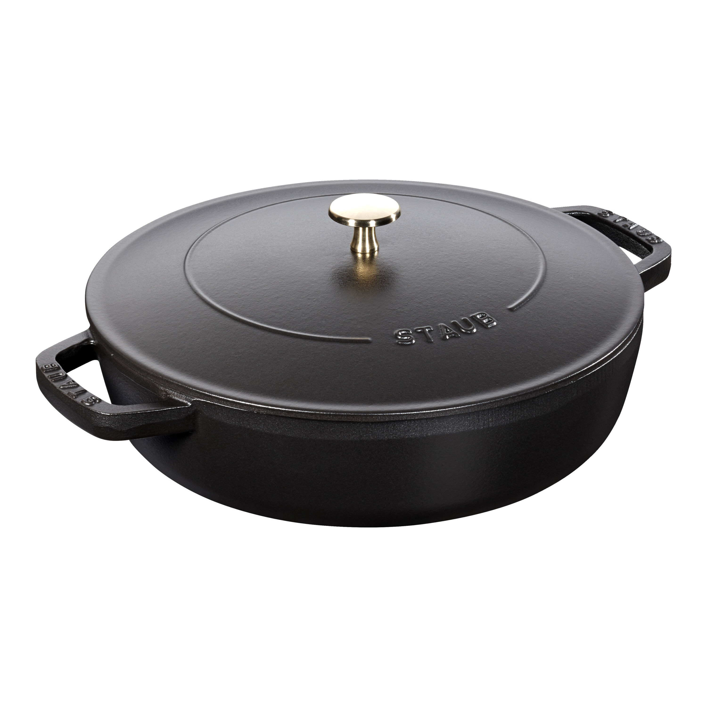 Staub        Braisers                Bräter mit Chistera Drop-Structure 28 cm, rund, Schwarz, Gusseisen