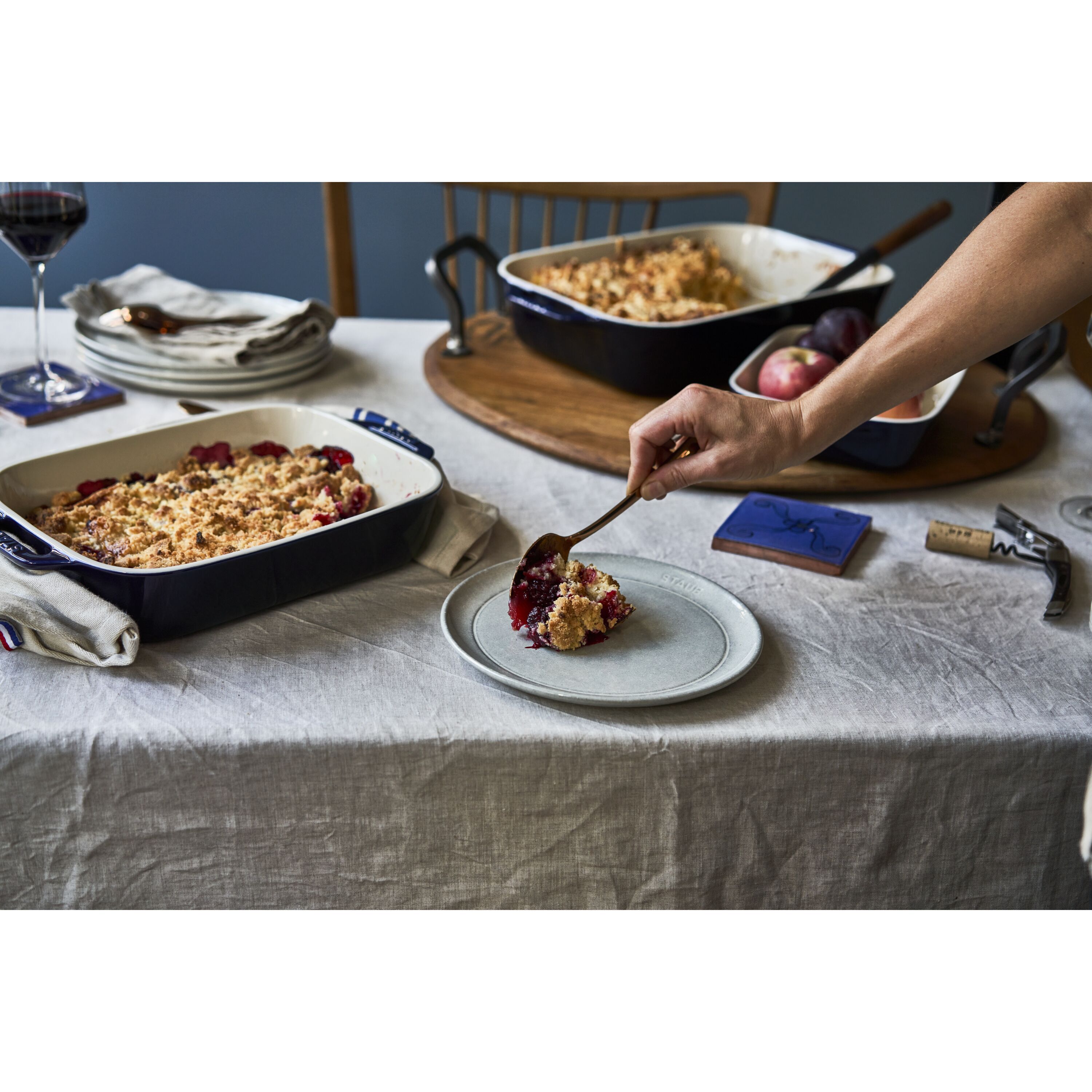 Staub        Ceramique                Auflaufform 34 x 24 cm, rechteckig, Dunkelblau, Keramik