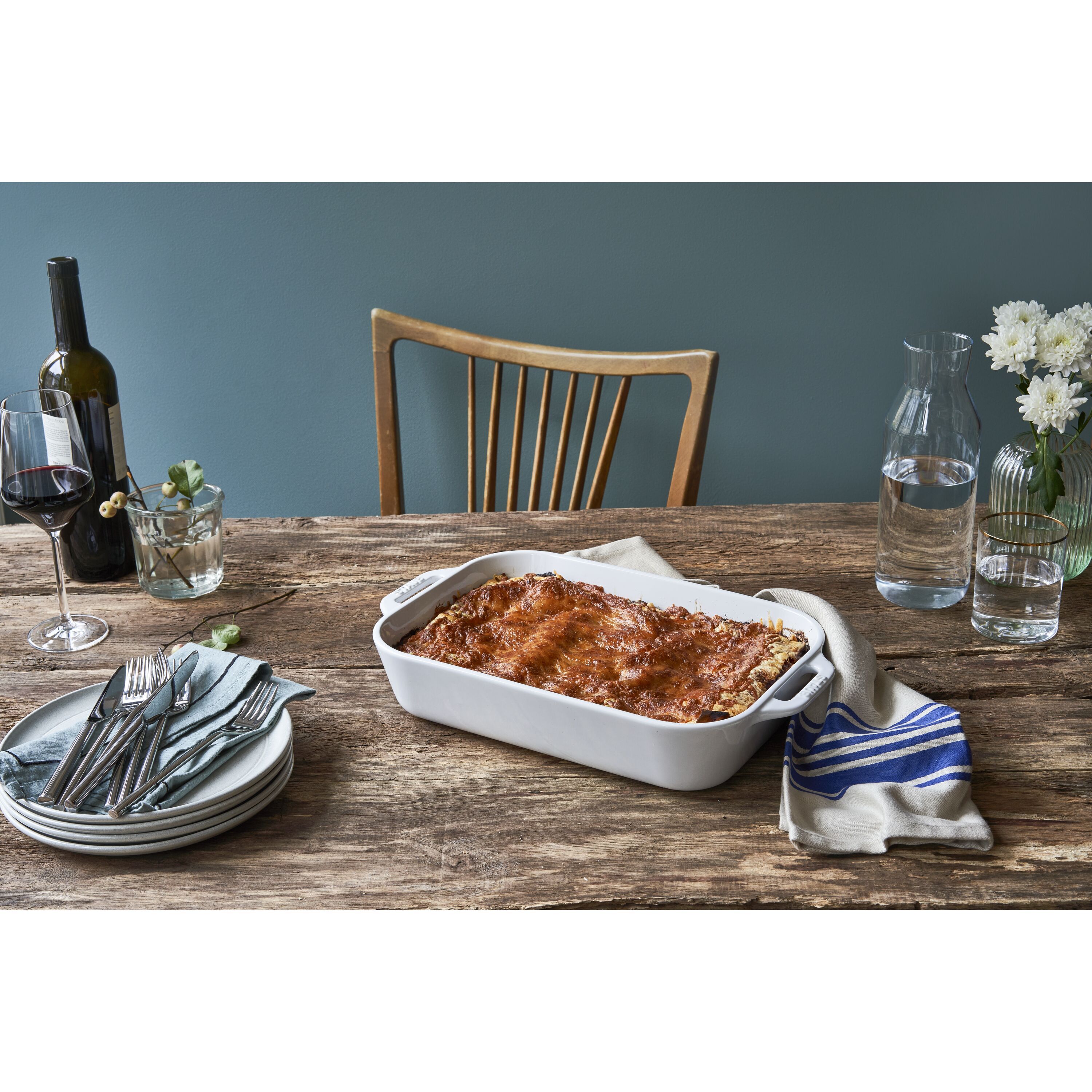 Staub        Ceramique                Auflaufform 34 x 24 cm, rechteckig, Weiß, Keramik