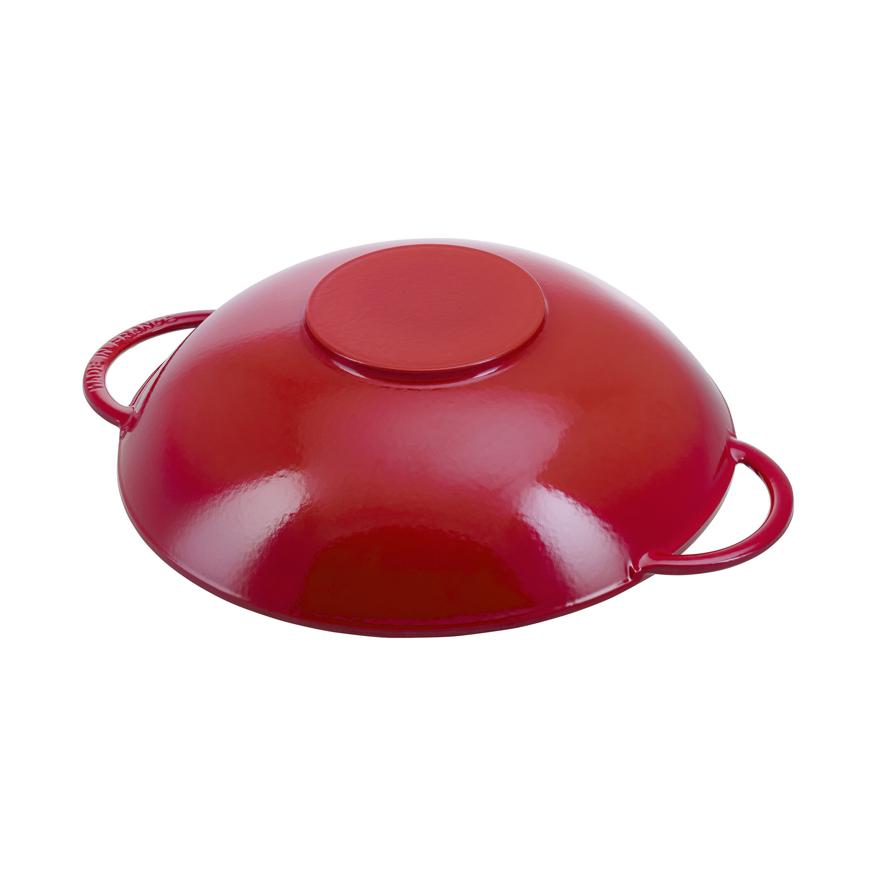 Staub        Specialities                Wok mit Glasdeckel 37 cm, rund, Kirsch-Rot, Gusseisen