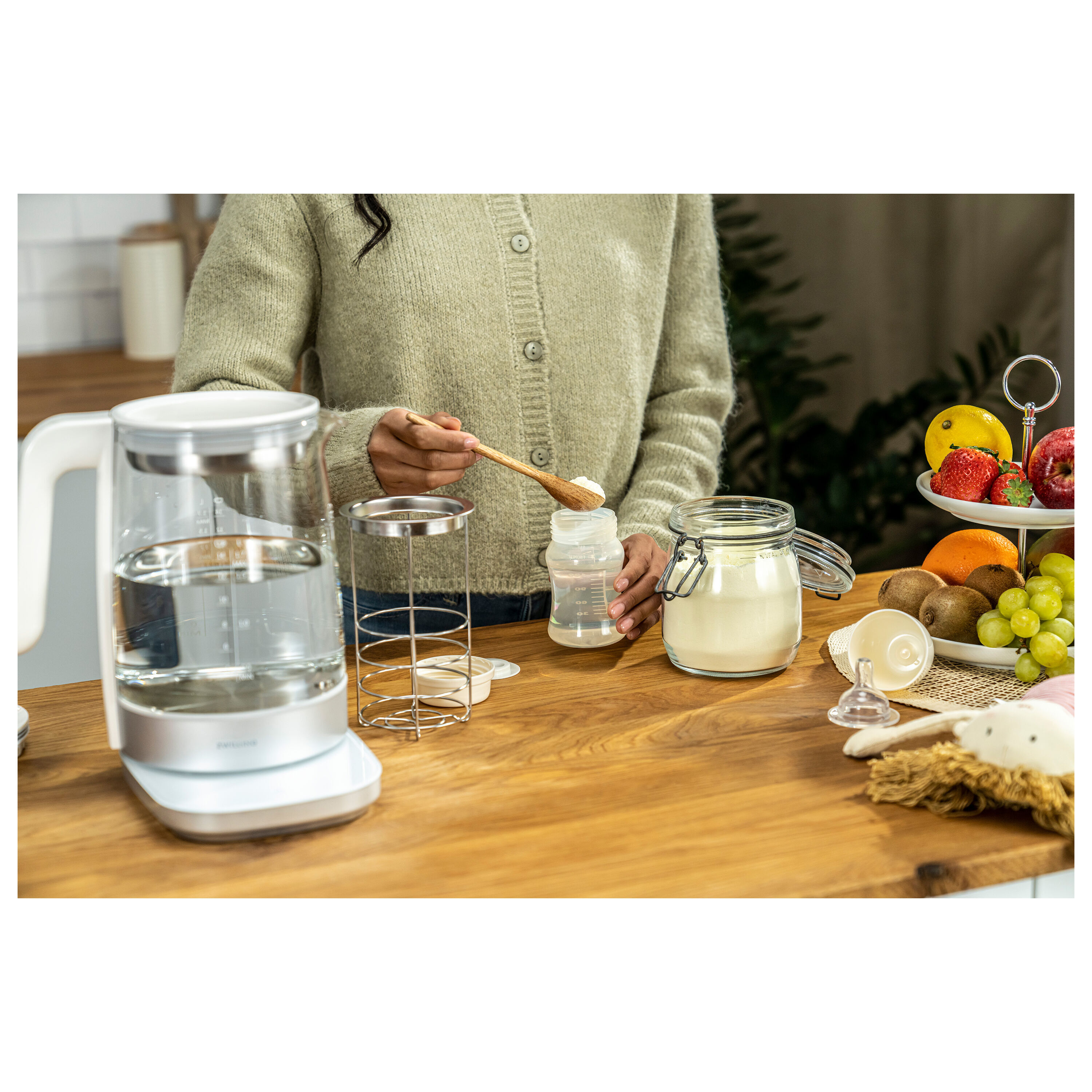 ZWILLING        ENFINIGY                Glaswasserkocher mit Babynahrungseinsatz, schwarz