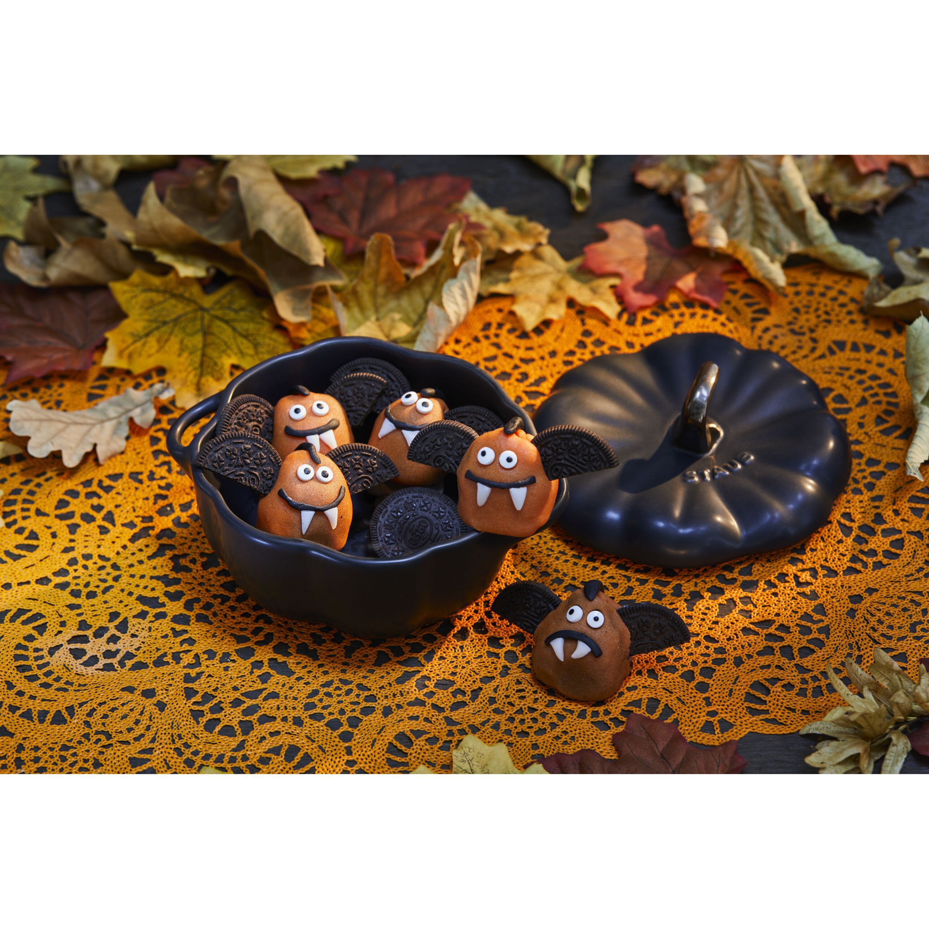 Staub        Ceramique                Cocotte 12 cm, Kürbis, Schwarz, Keramik