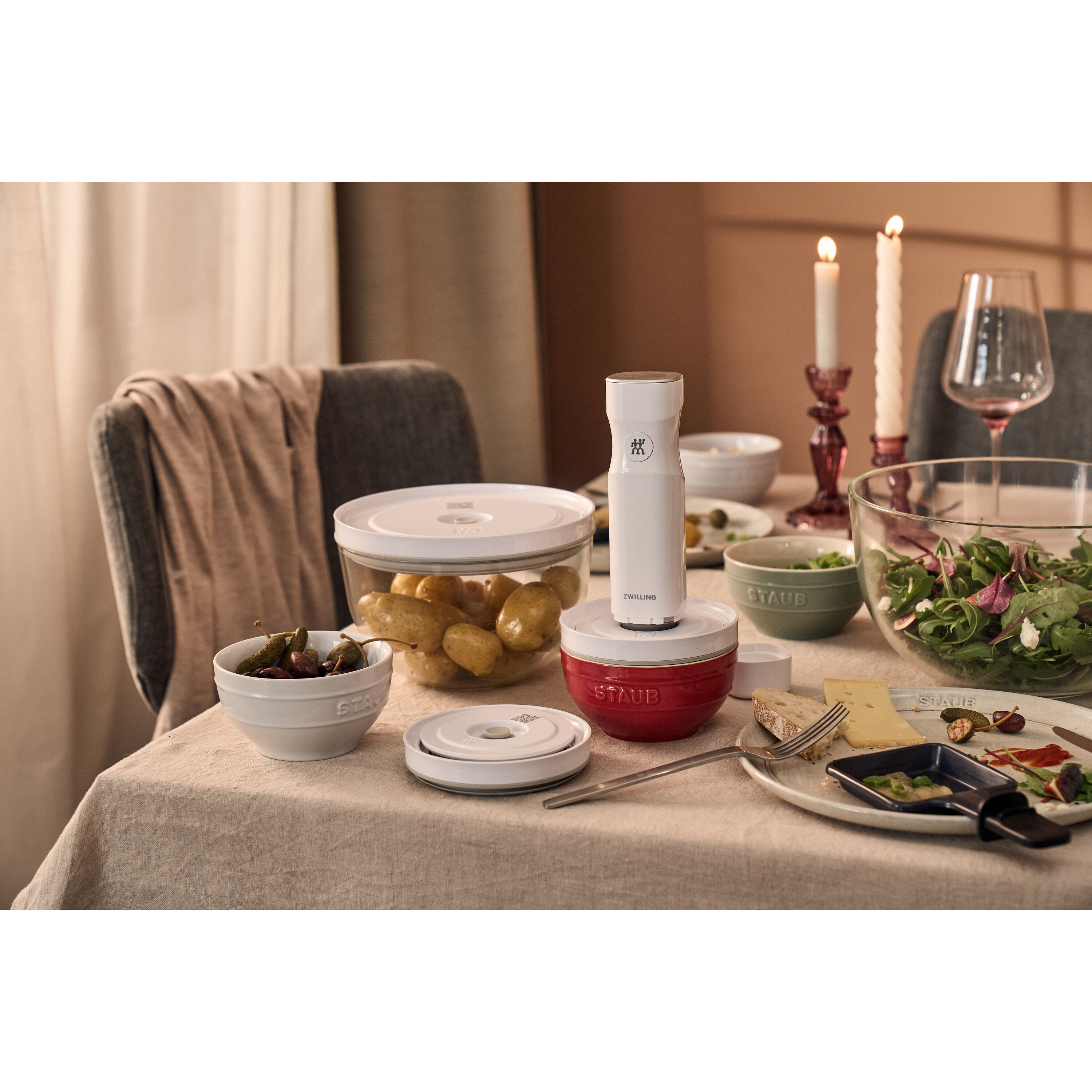 ZWILLING        Fresh & Save BOWLS                Schüssel Set mit Vakuumdeckeln/6-Teilig, 12cm/kirsch-rot