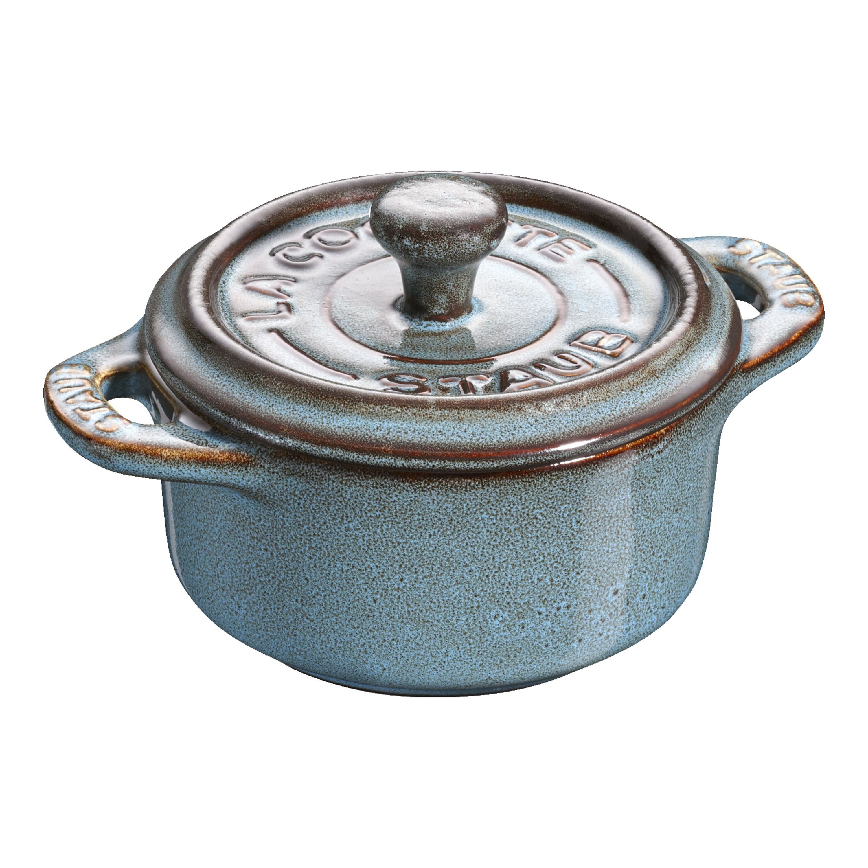 Staub        Ceramique                Mini Cocotte 10 cm, rund, Antik-Türkis, Keramik
