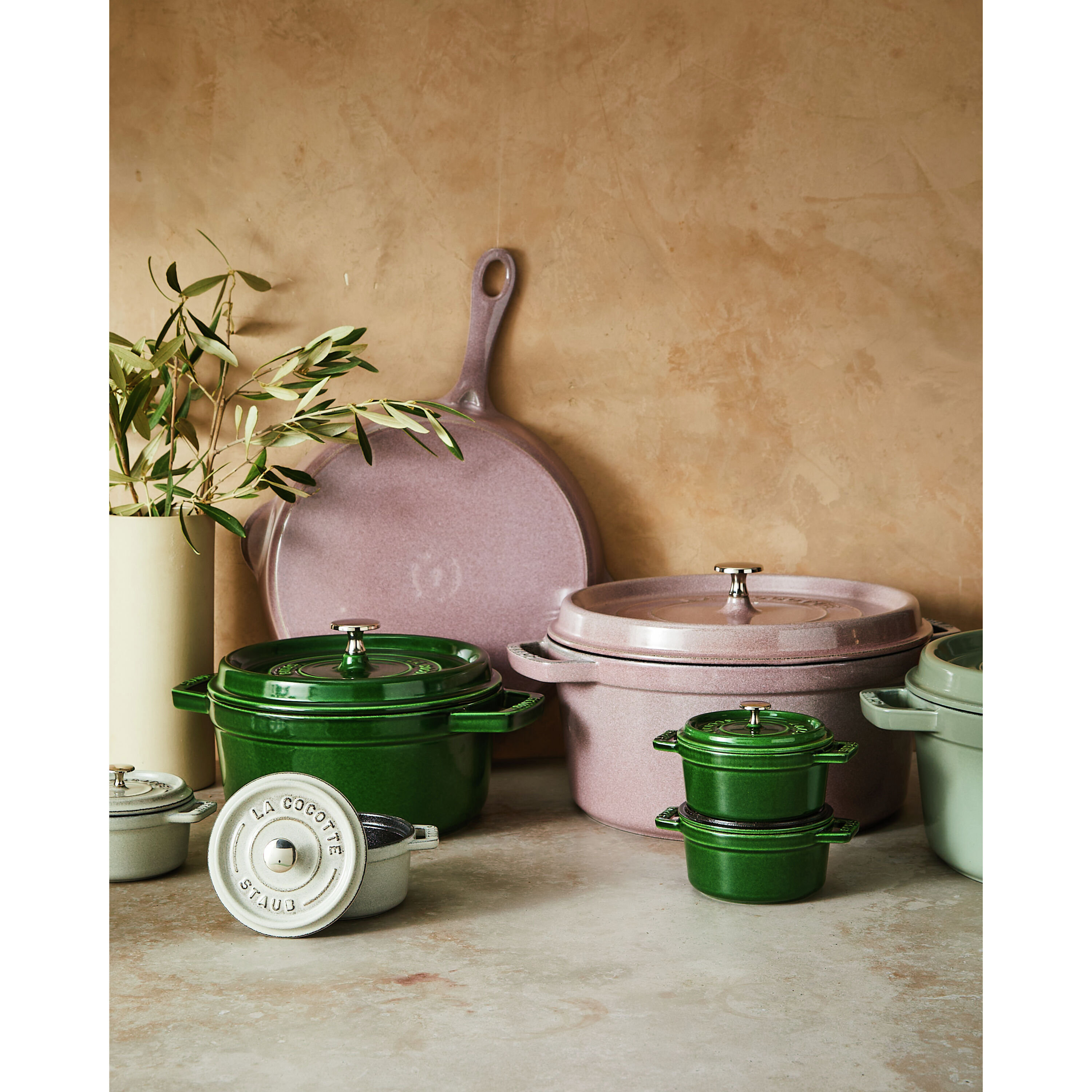 Staub        La Cocotte                Cocotte 24 cm, rund, Kirschblüte, Gusseisen