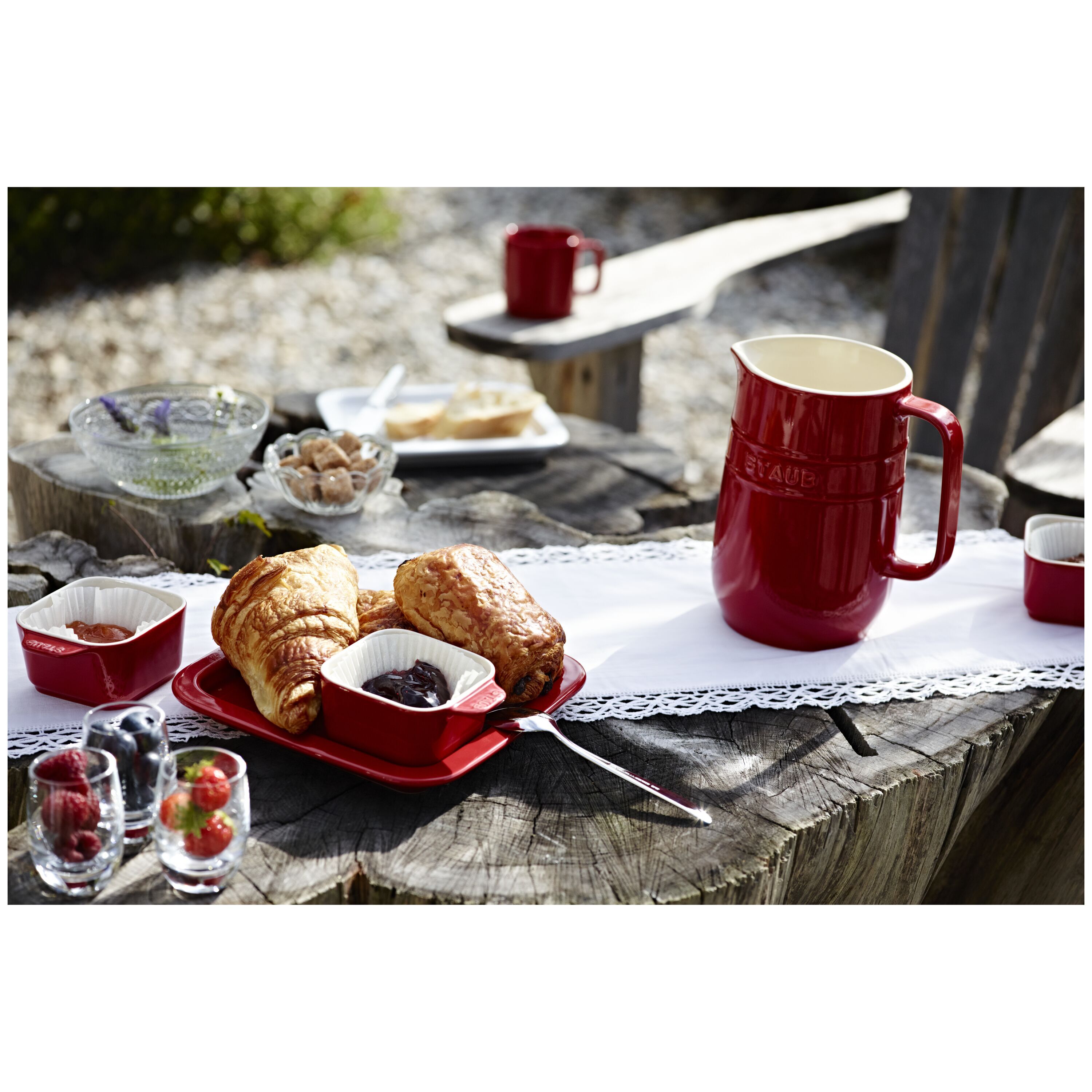 Staub        Ceramique                Tapas Set, 5-teilig, kirschrot 5-tlg, Kirsch-Rot, Keramik