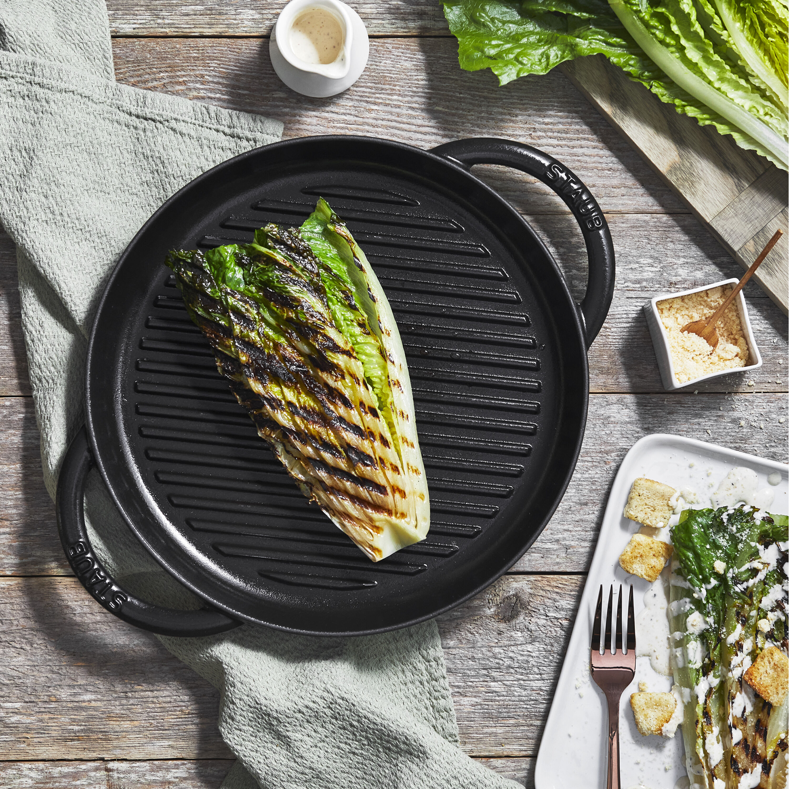 Staub        Grill Pans                Pure Grill 26 cm, rund, Schwarz, Gusseisen
