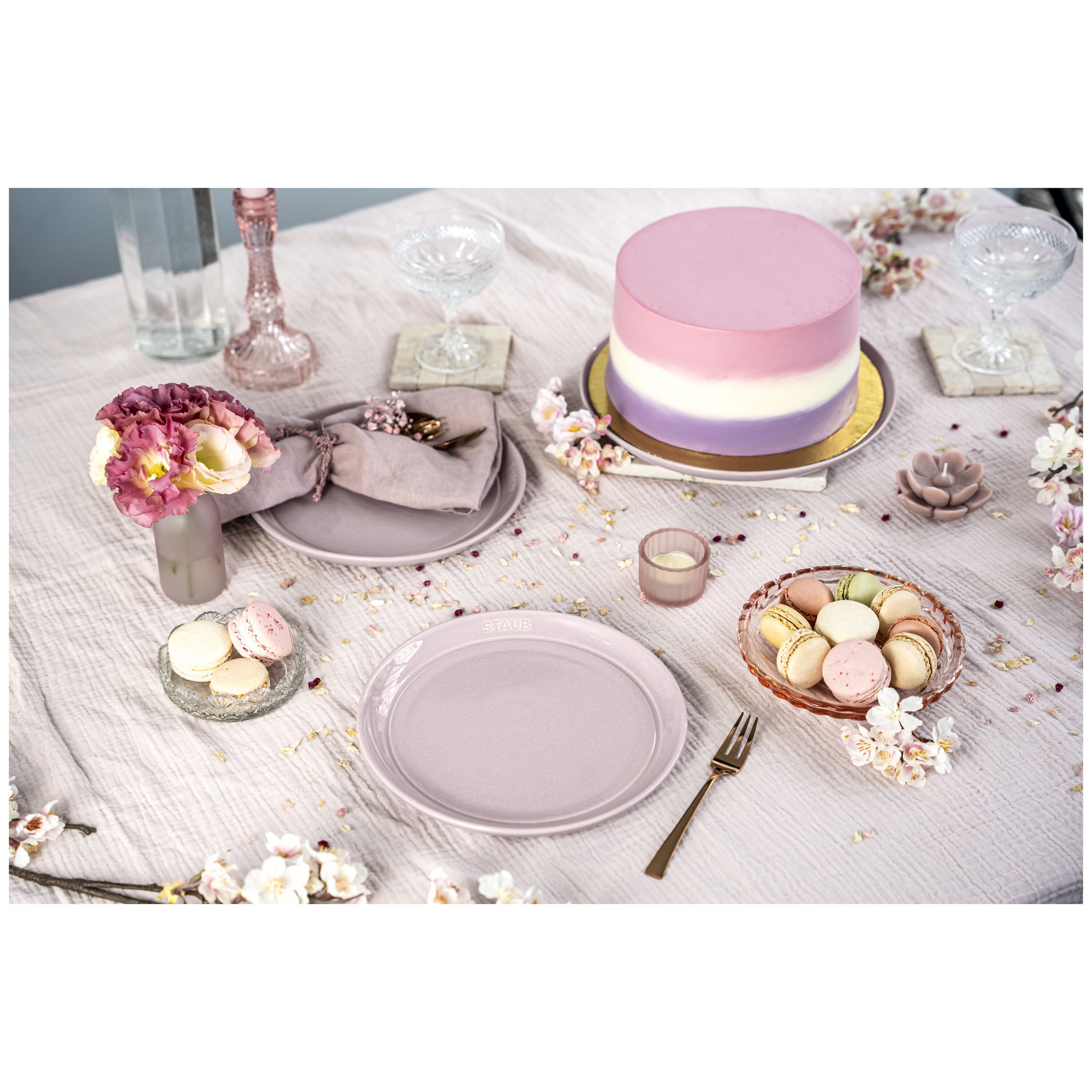 Staub        Dining Line                Teller flach 22 cm, rund, Kirschblüte, Keramik