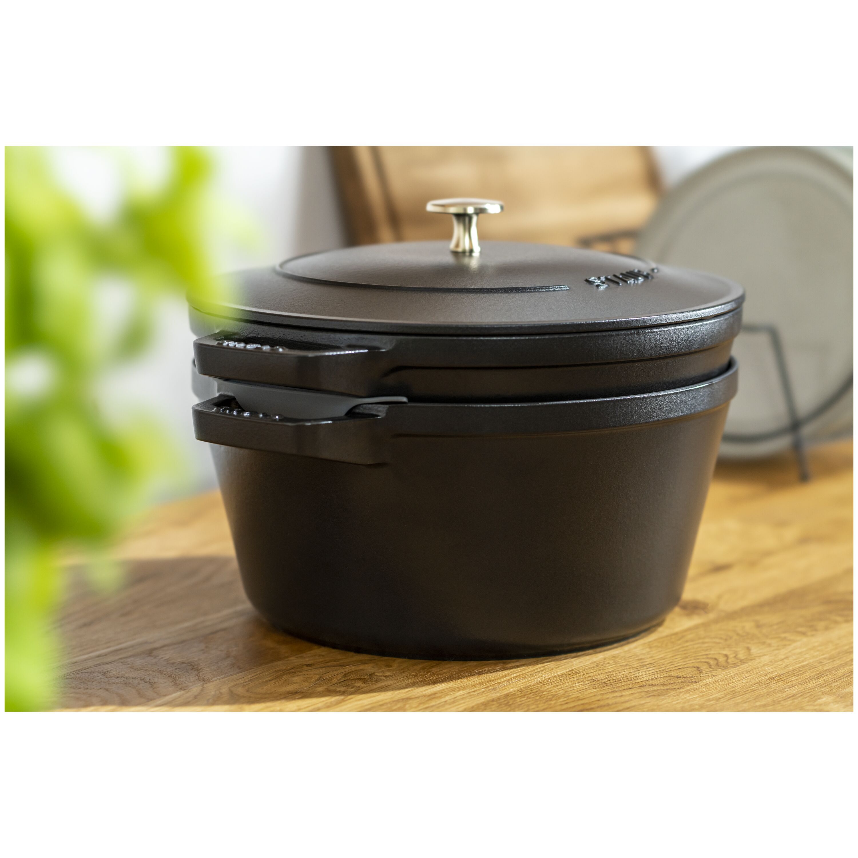 Staub        Stackable Set                Kochtopfset 2-tlg, rund, Schwarz, Gusseisen