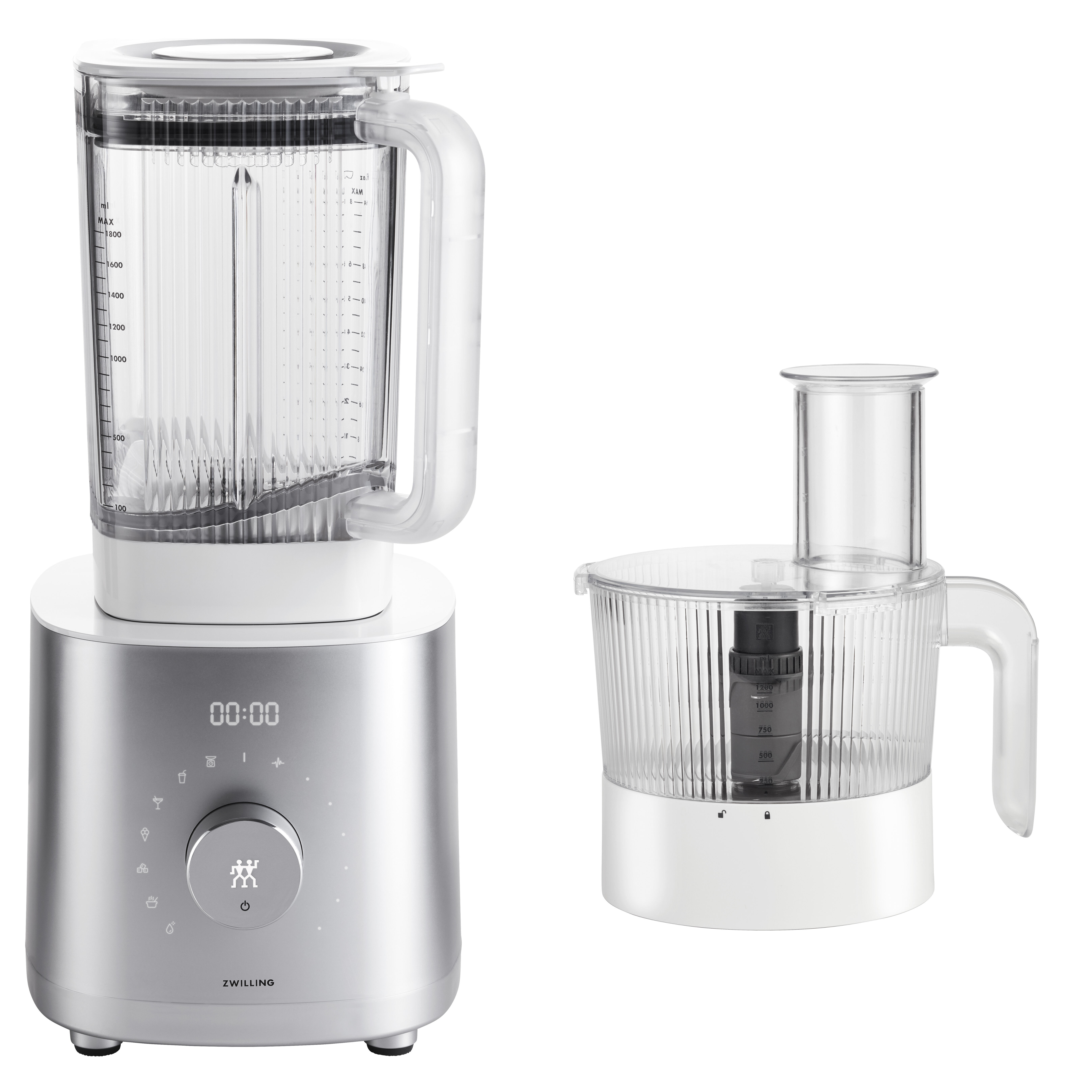 ZWILLING        Enfinigy                Hochleistungsstandmixer Pro mit Food Processor, Silber-Weiß