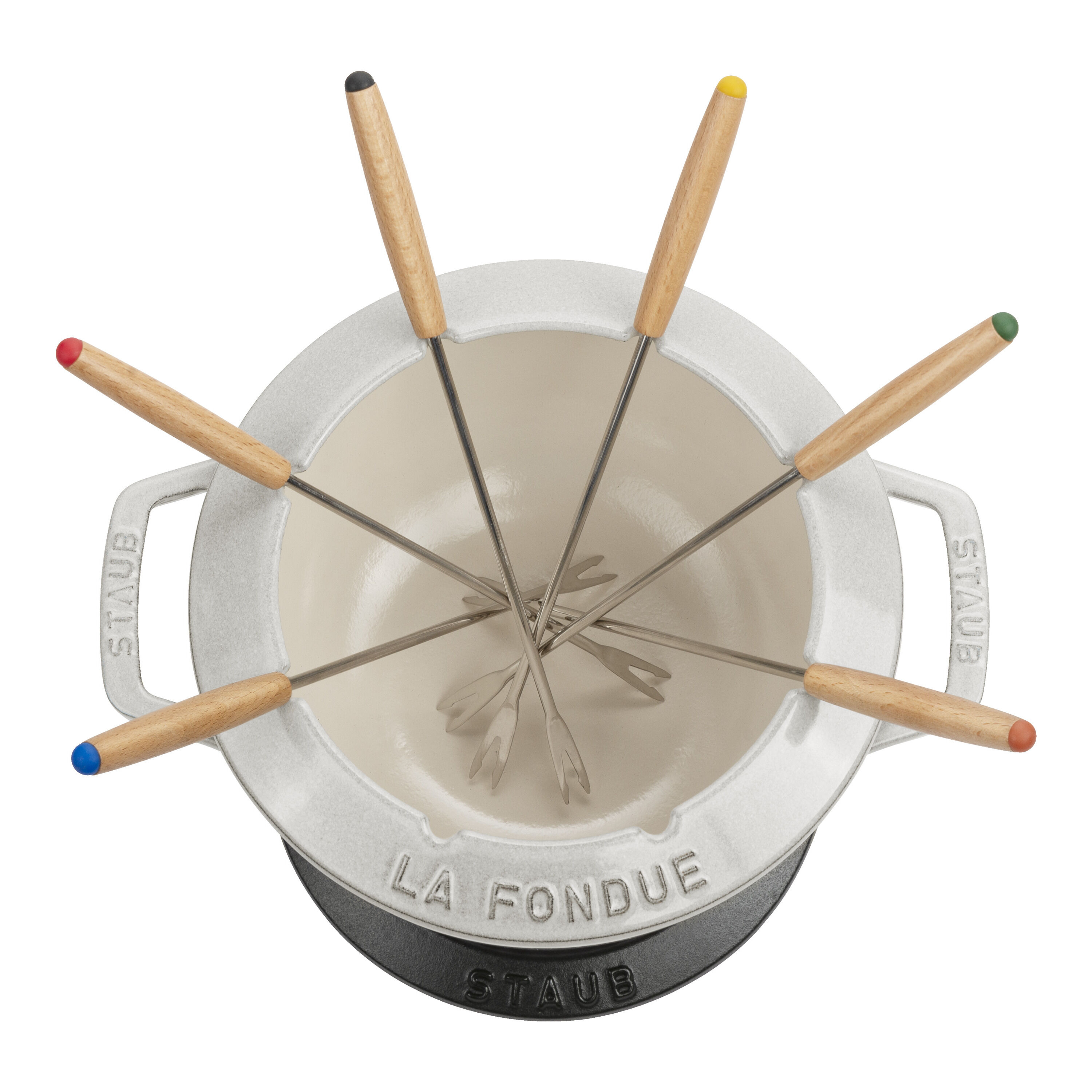 Staub        Specialities                Fondue Set Gebirge 20 cm, rund, Weisser Trüffel, Gusseisen