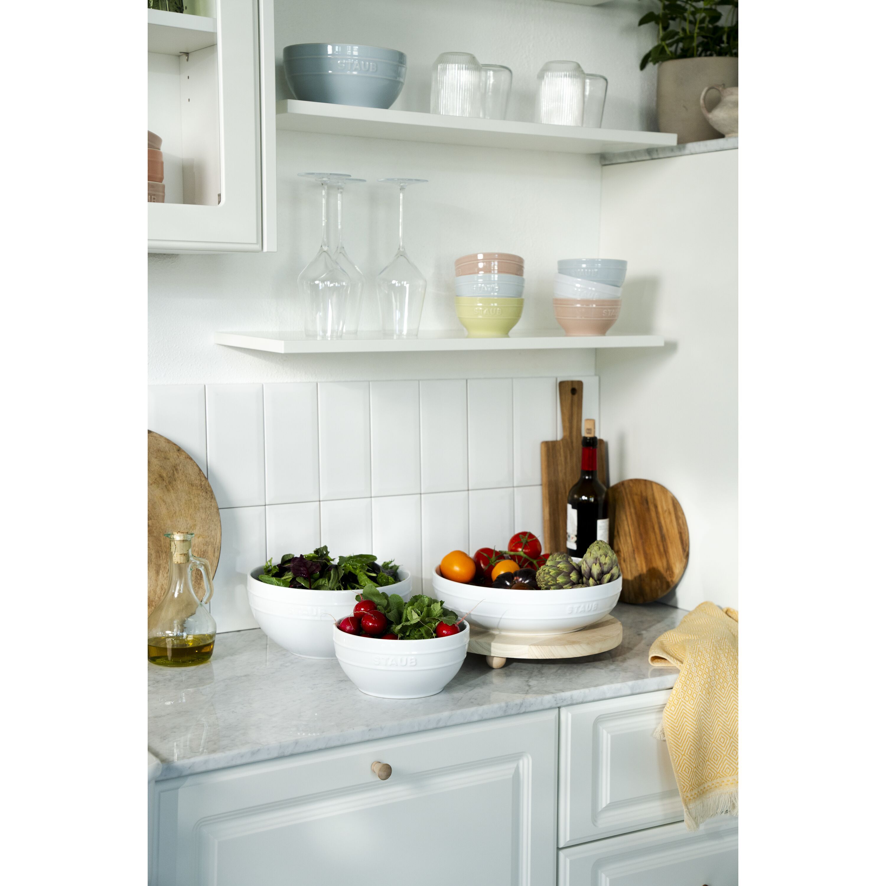 Staub        Ceramique                Schüssel 24 cm, rund, Weiß, Keramik