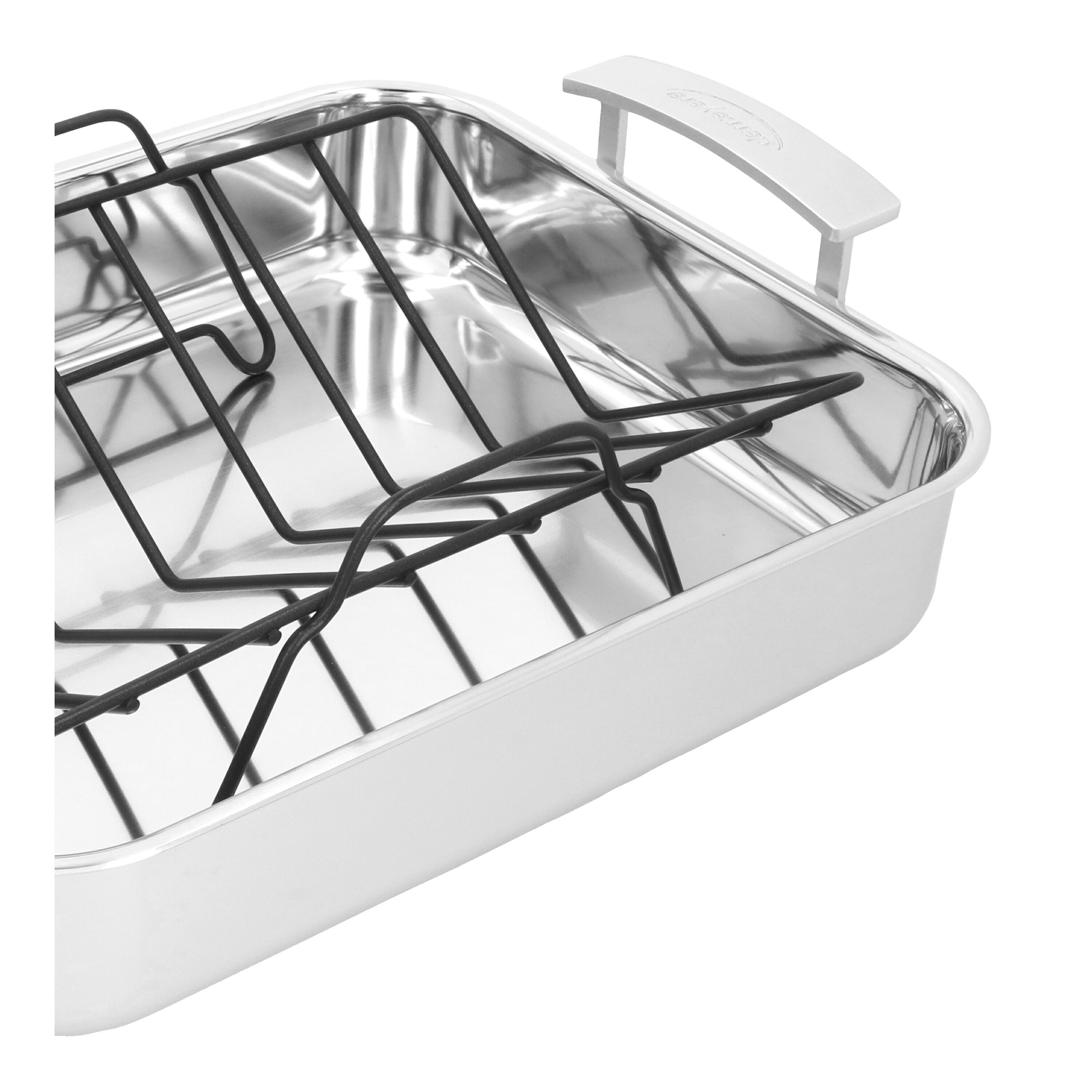 Demeyere        Industry 5                Röstpfanne mit Röstgitter 39 x 33 cm, 18/10 Edelstahl, Silber