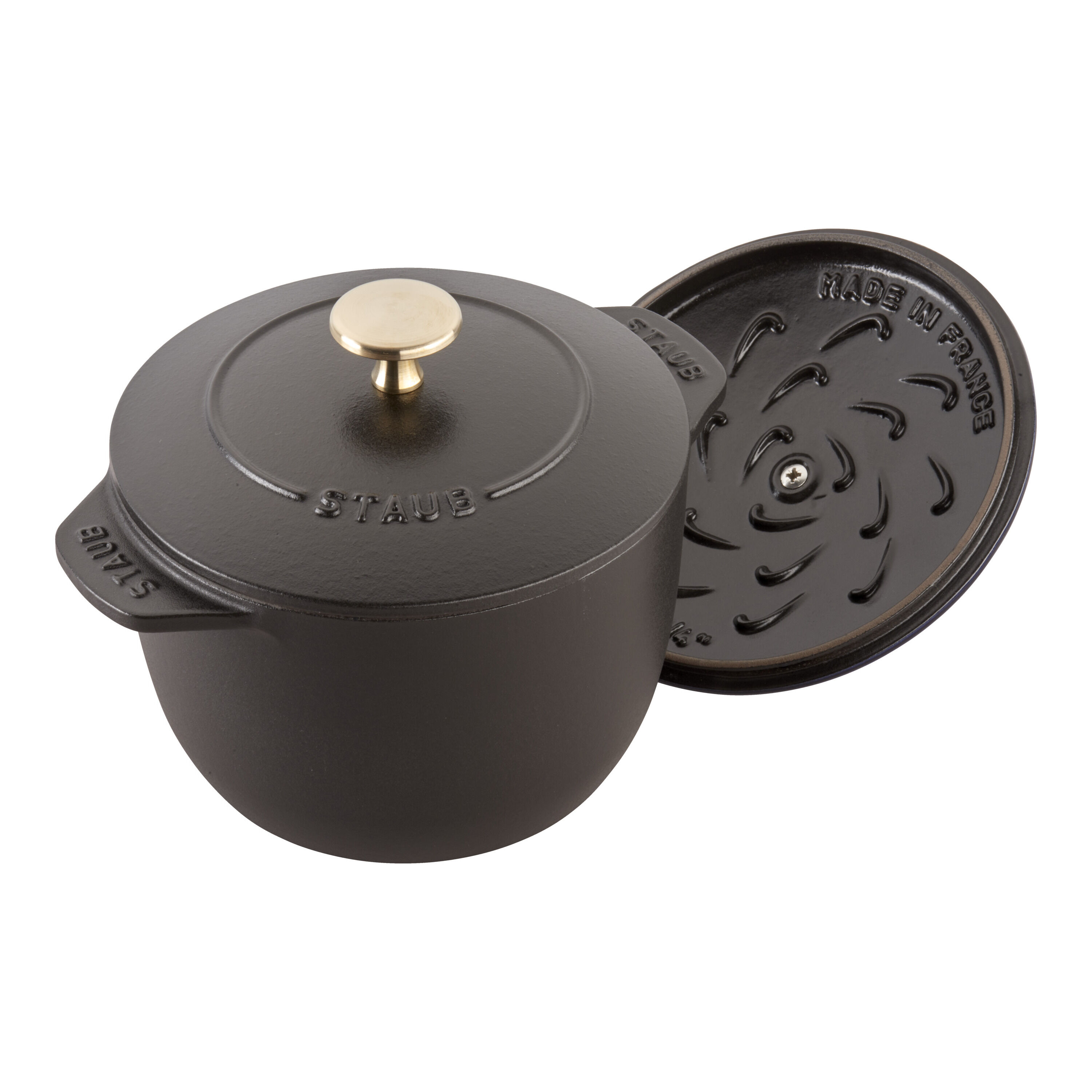 Staub        La Cocotte                Reis-Cocotte 16 cm, rund, Schwarz, Gusseisen