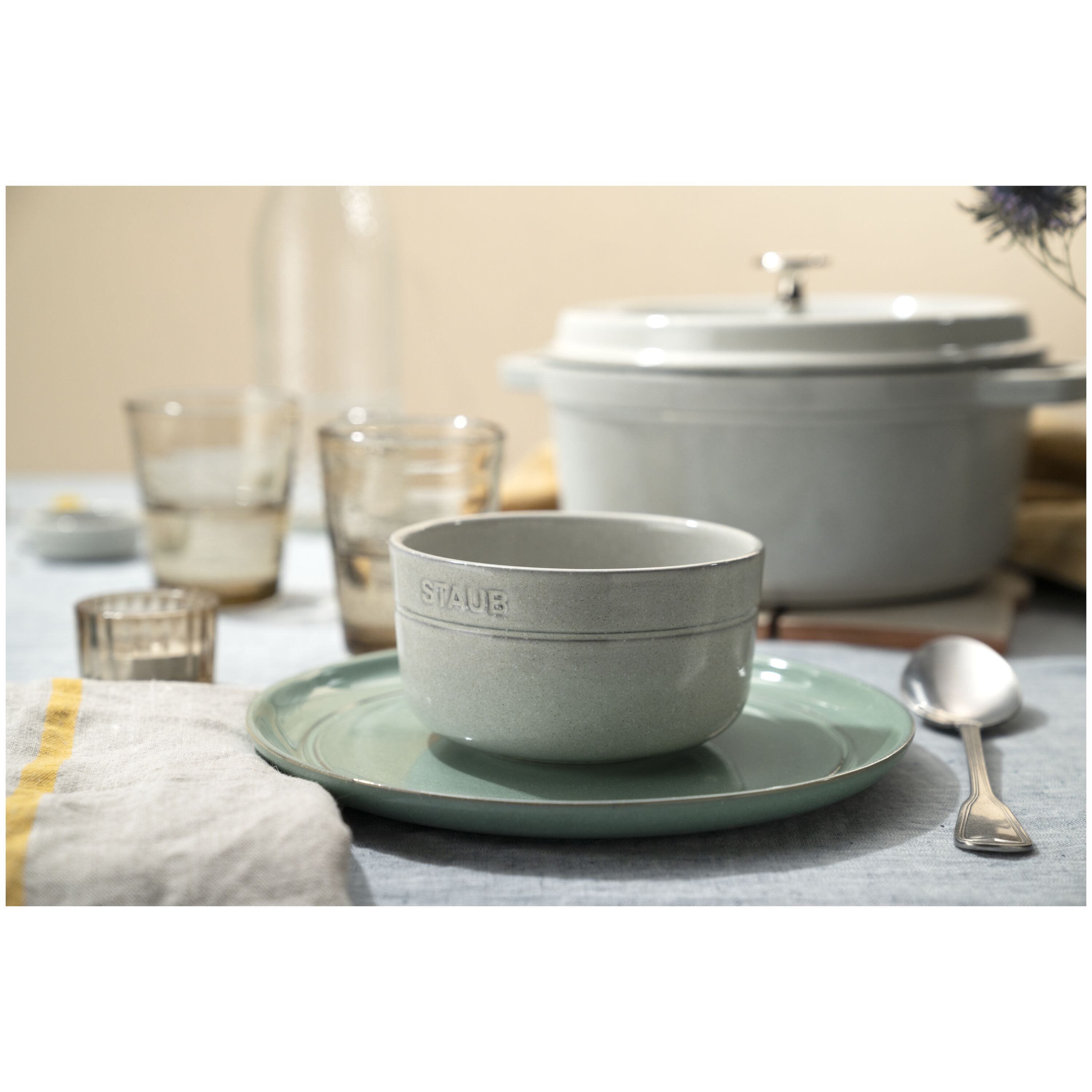 Staub        Dining Line                Schüssel 12 cm, rund, Weisser Trüffel, Keramik