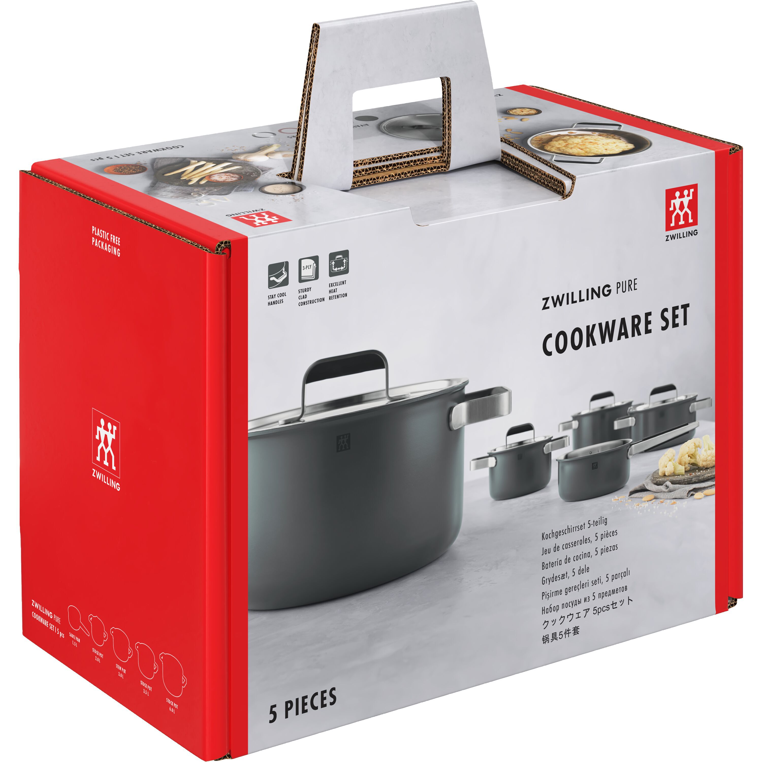 ZWILLING        Pure                Kochgeschirrset, 5-tlg, 18/10 Edelstahl