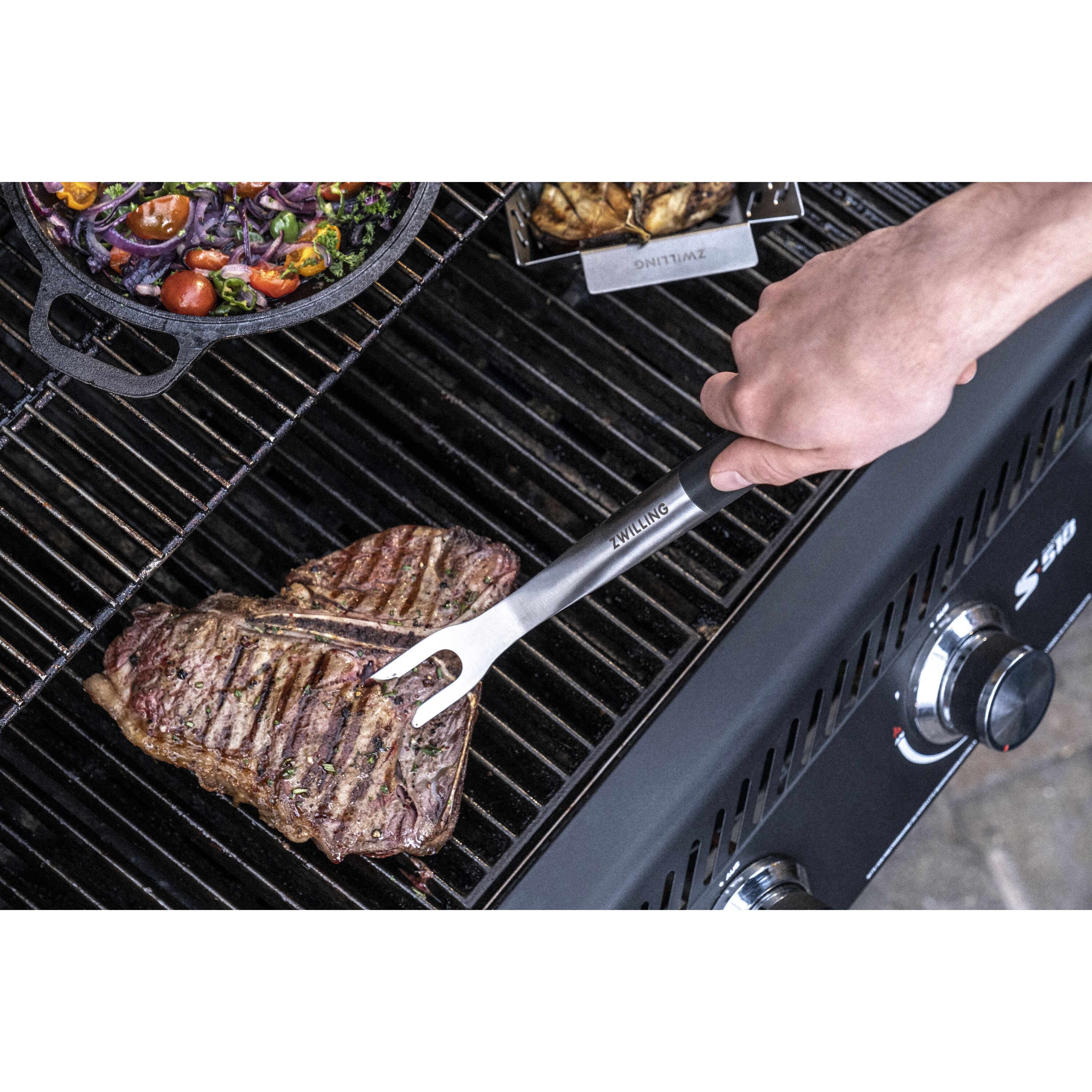 ZWILLING        BBQ+                Grillgabel, 41 cm, Edelstahl