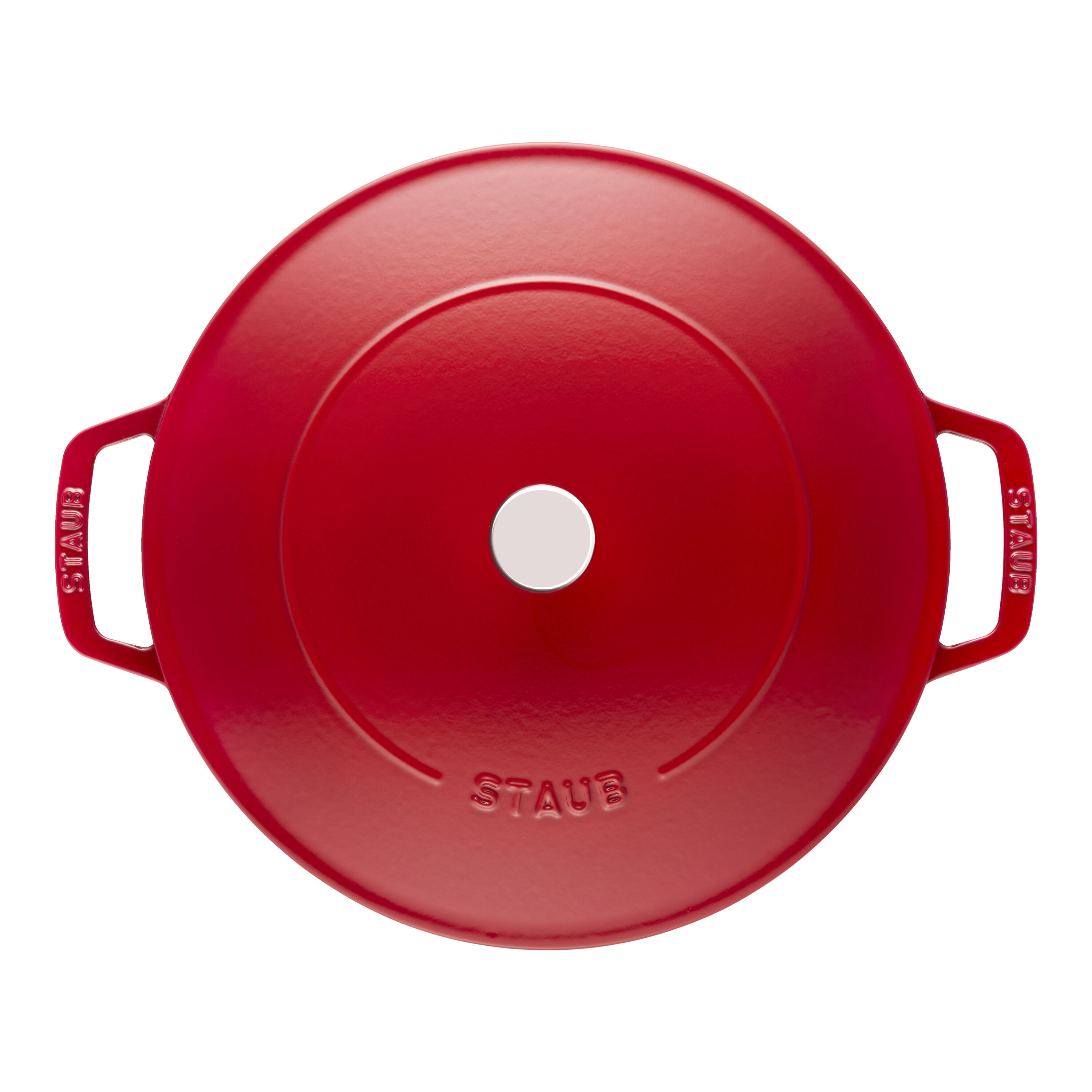 Staub        Braisers                Bräter mit Chistera Drop-Structure  28 cm, rund, Kirsch-Rot, Gusseisen