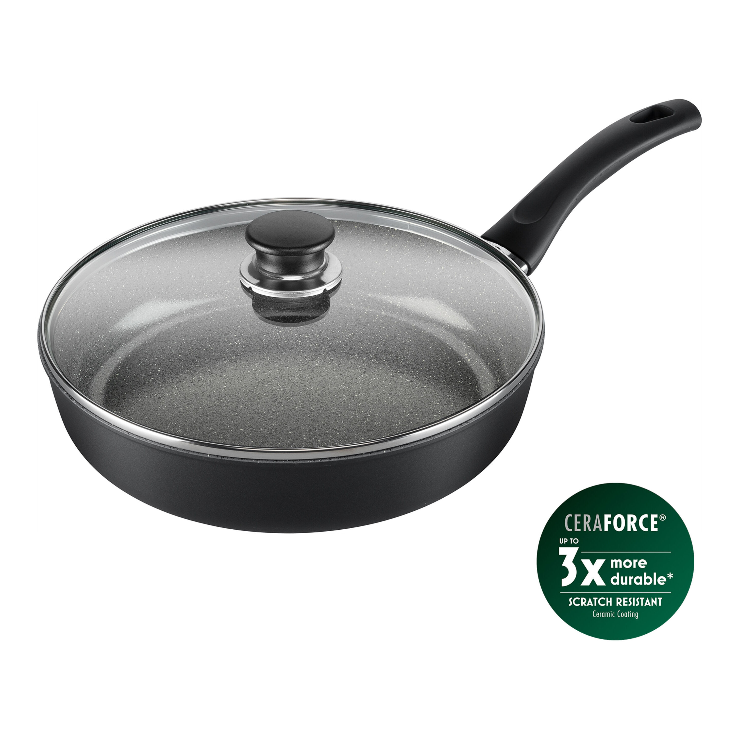 BALLARINI        Bari                Schmorpfanne mit Deckel, 28 cm, Aluminium, Keramische Antihaftbeschichtung