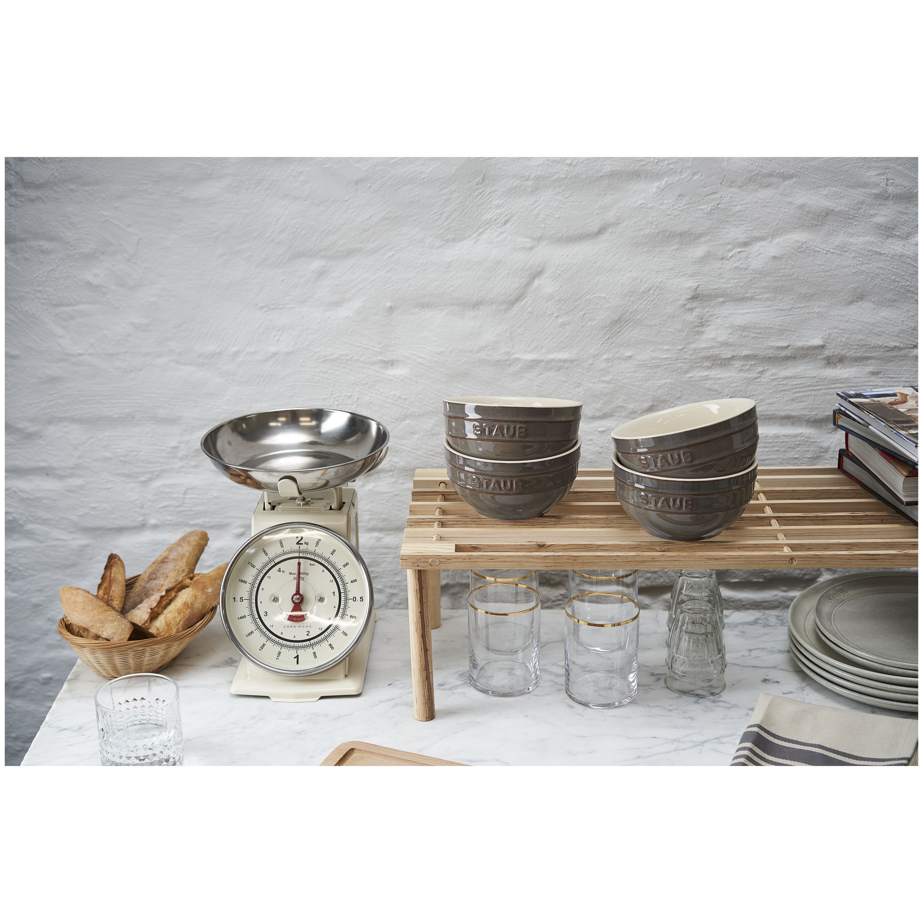 Staub        Ceramique                Schüssel Set 14 cm / 4-tlg, Antik-Grau, Keramik
