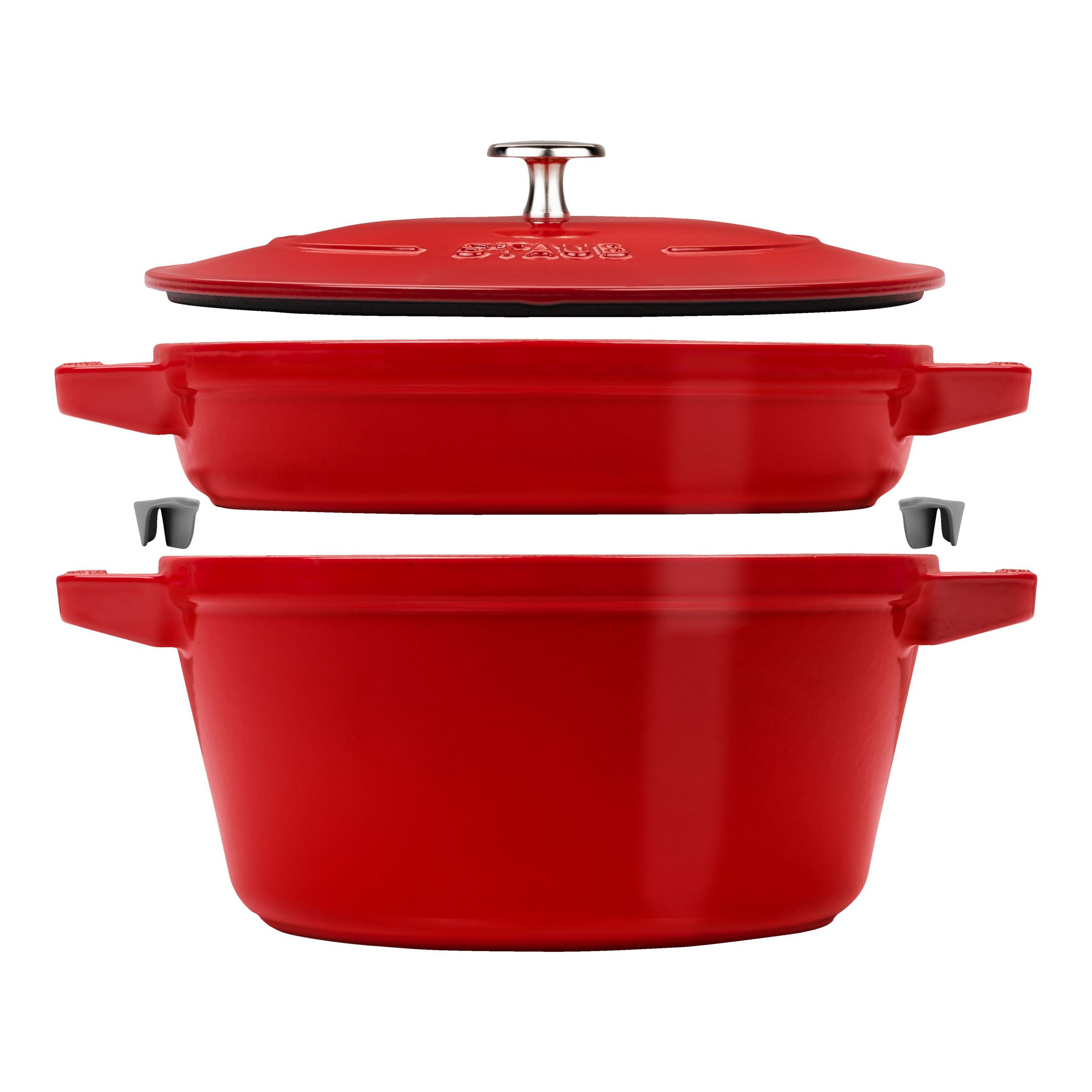 Staub        Stackable Set                Kochtopfset Stackable 2-tlg, rund, Kirsch-Rot, Gusseisen